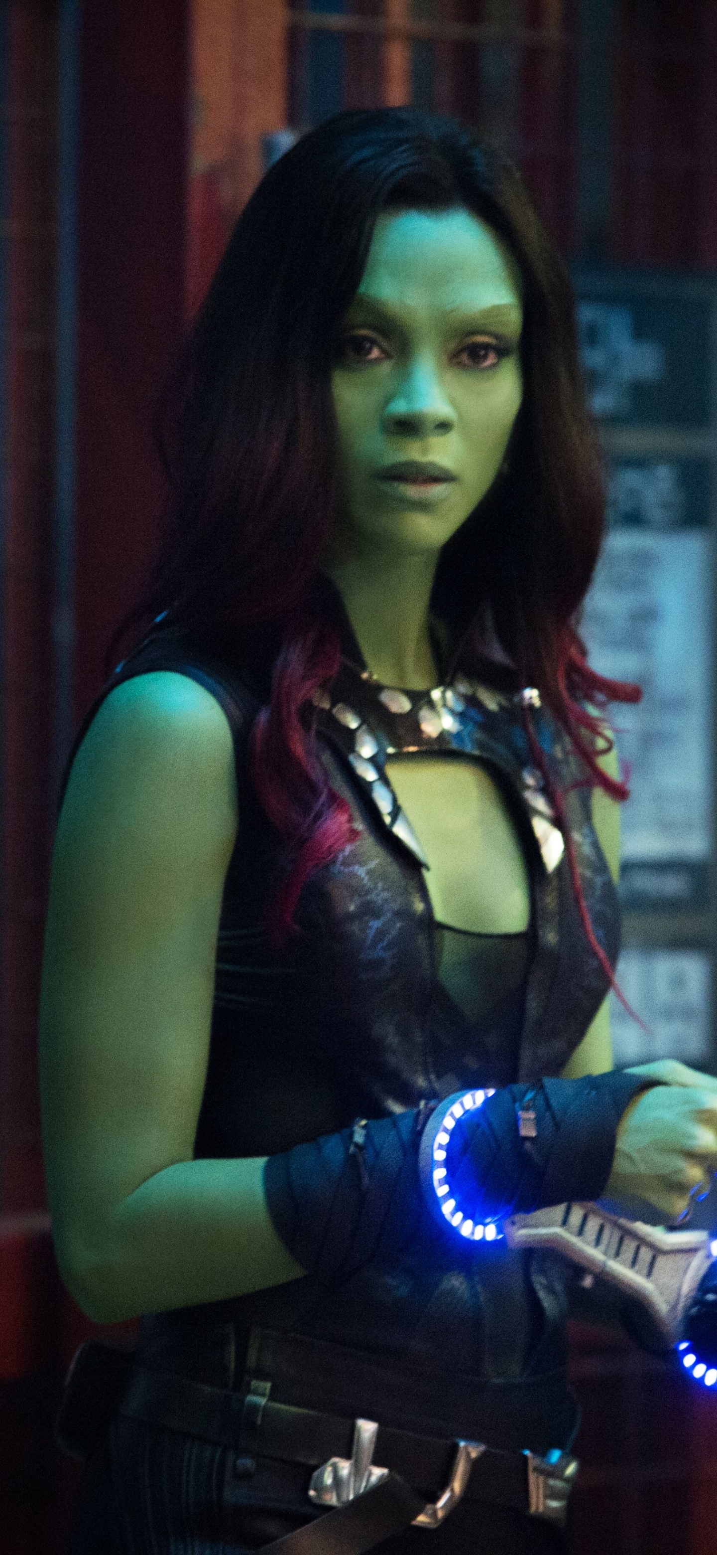 Handy-Wallpaper Filme, Zoë Saldana, Gamora, Guardians Of The Galaxy kostenlos herunterladen.