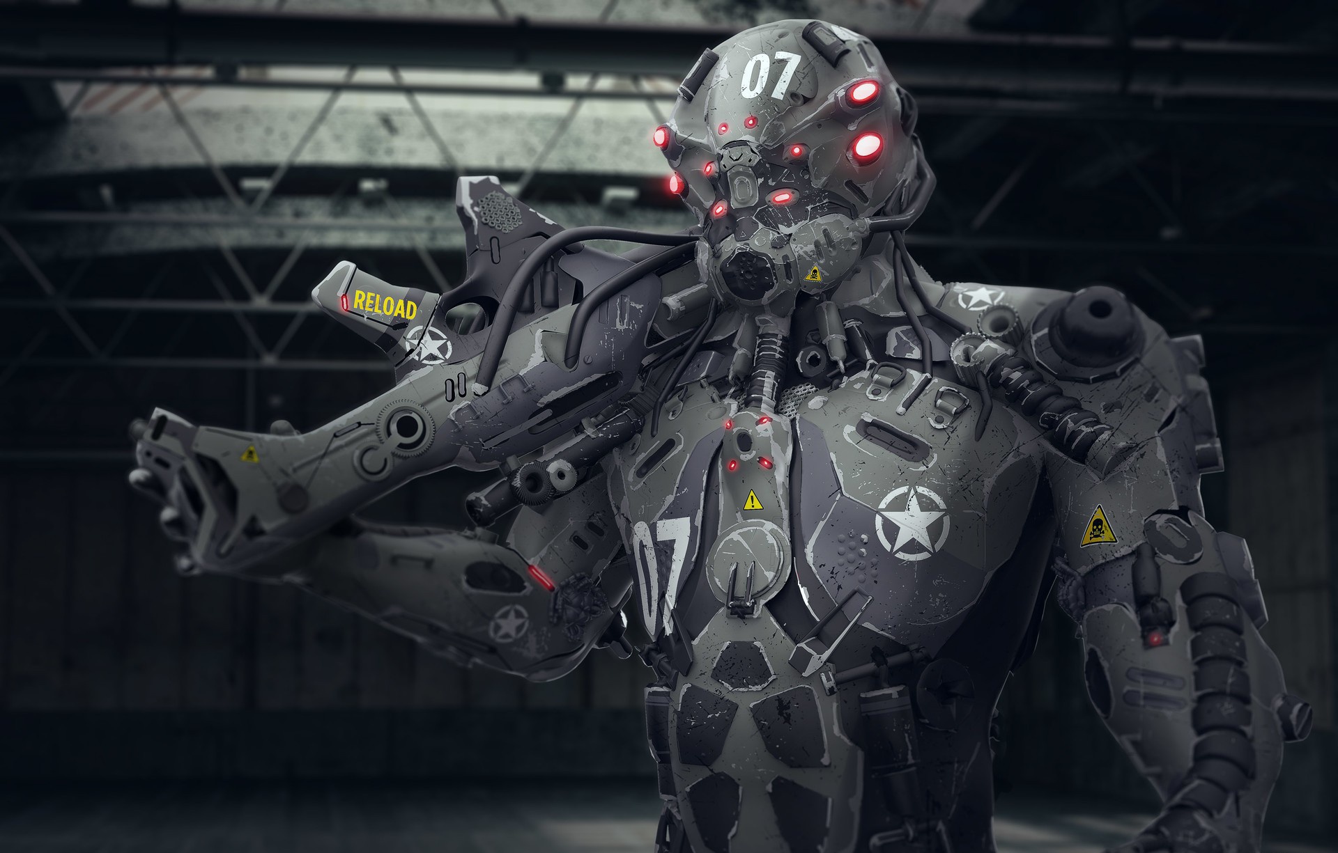 Laden Sie das Waffe, Krieger, Science Fiction, Cyborg, Futuristisch-Bild kostenlos auf Ihren PC-Desktop herunter