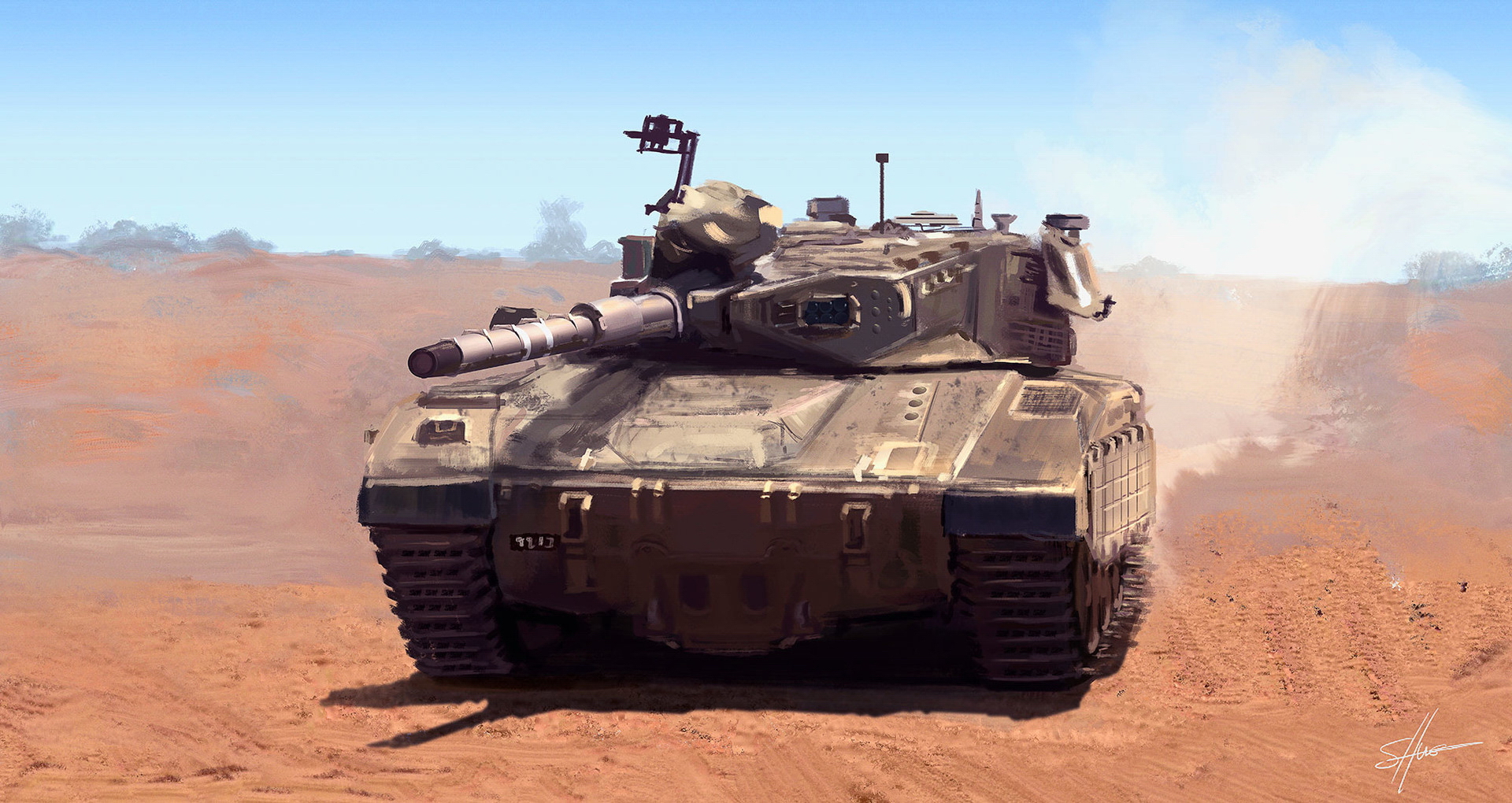 Download mobile wallpaper Desert, Tanks, Military, Tank, Merkava for free.