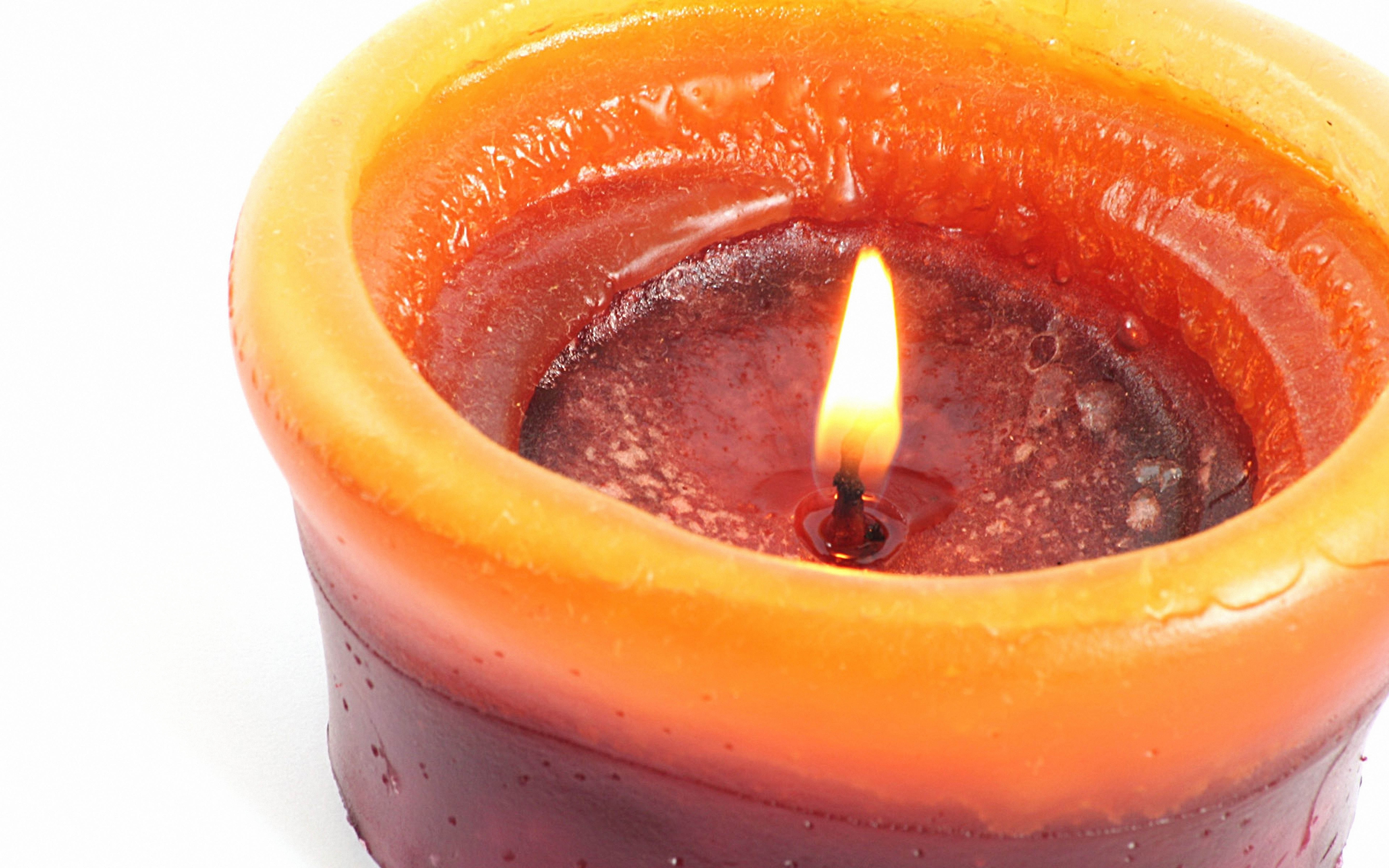 fire, miscellanea, miscellaneous, close up, candle, white background