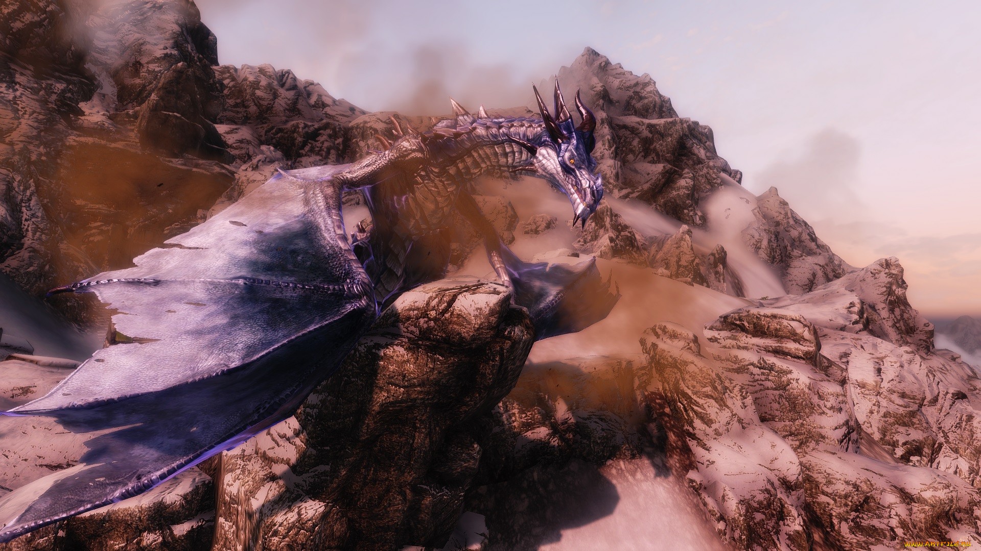 Download mobile wallpaper Fantasy, Dragon, Skyrim for free.
