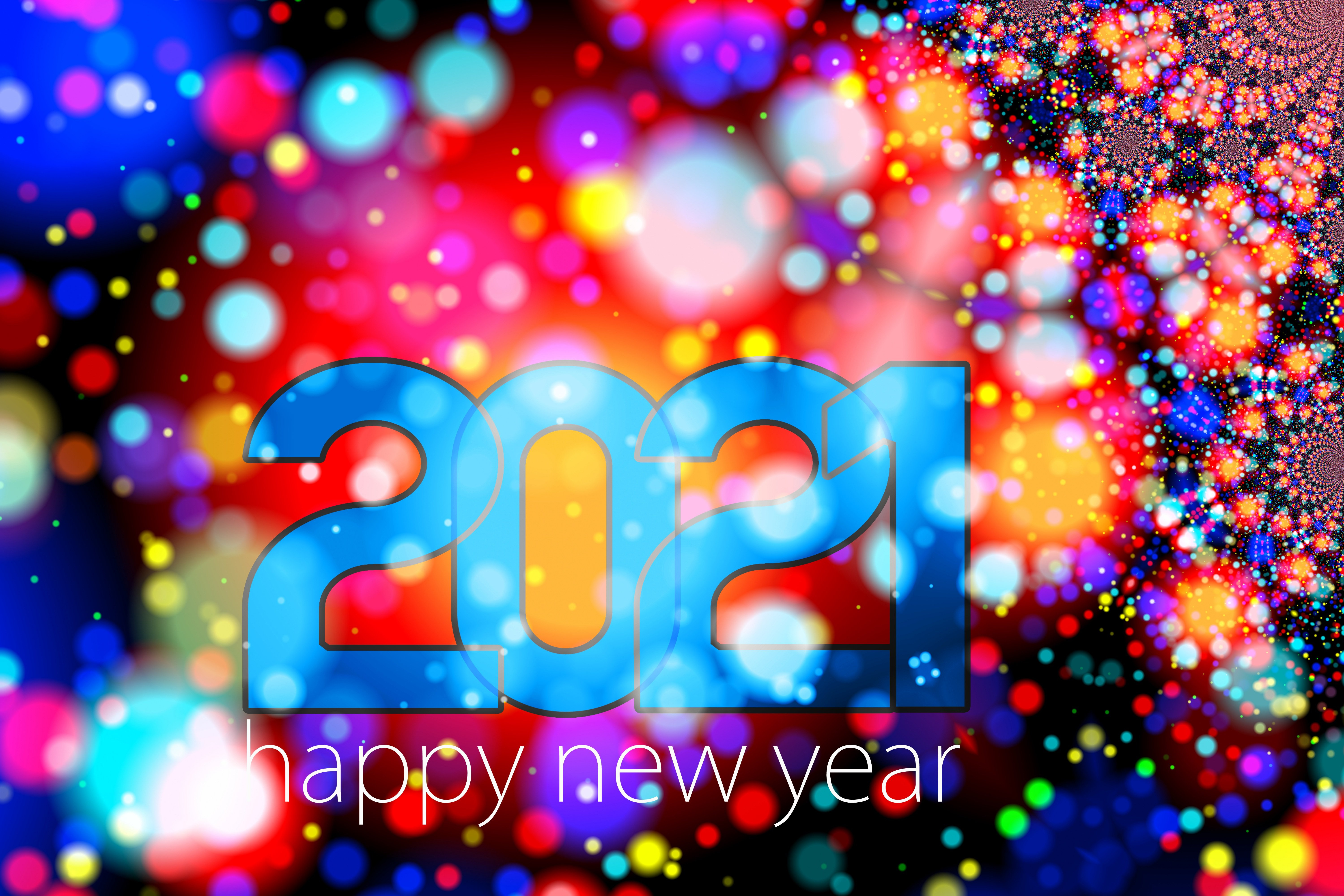holiday, new year 2021, colorful, fractal, happy new year