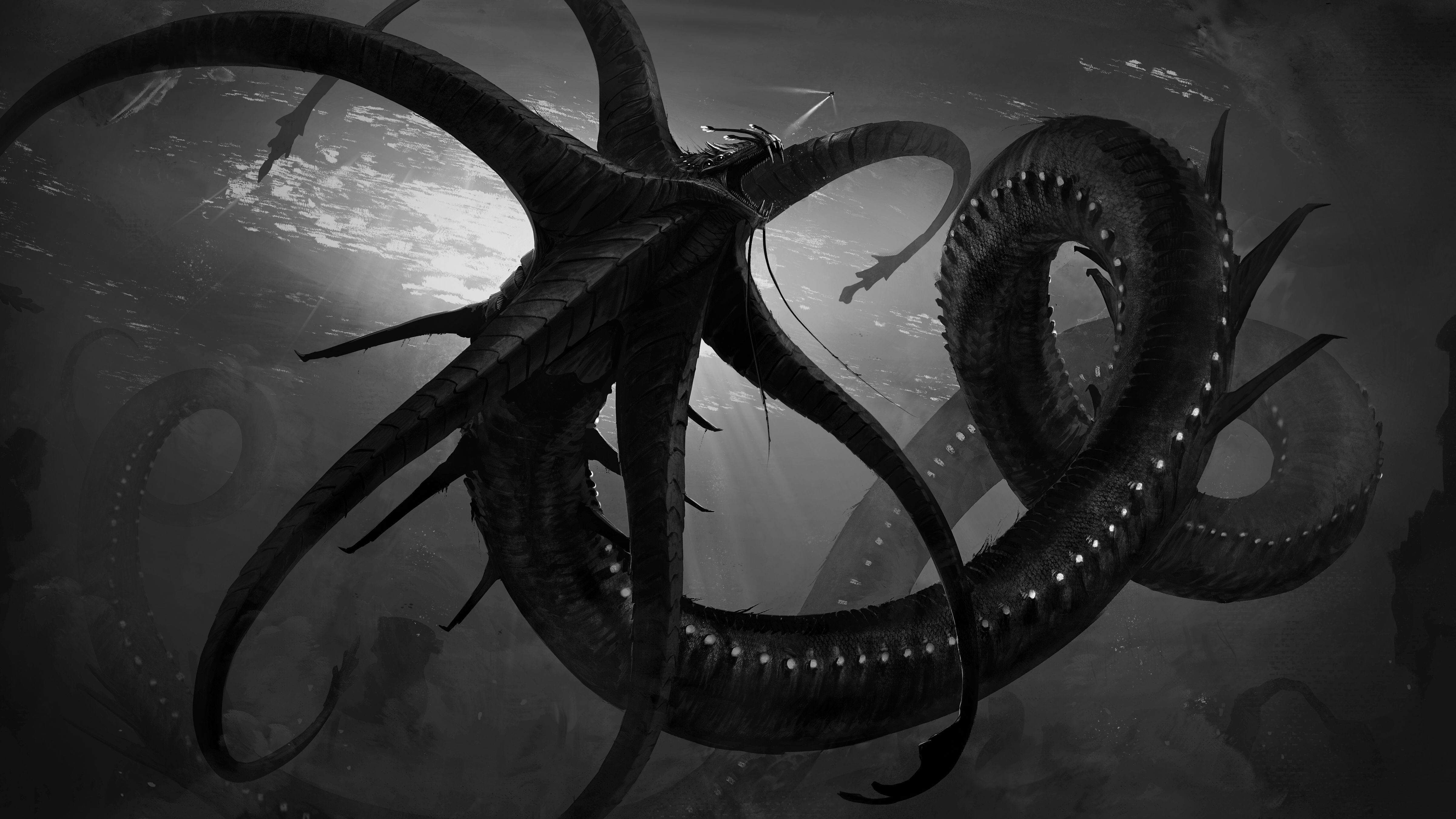 Free download wallpaper Fantasy, Creature, Underwater, Sea Monster on your PC desktop