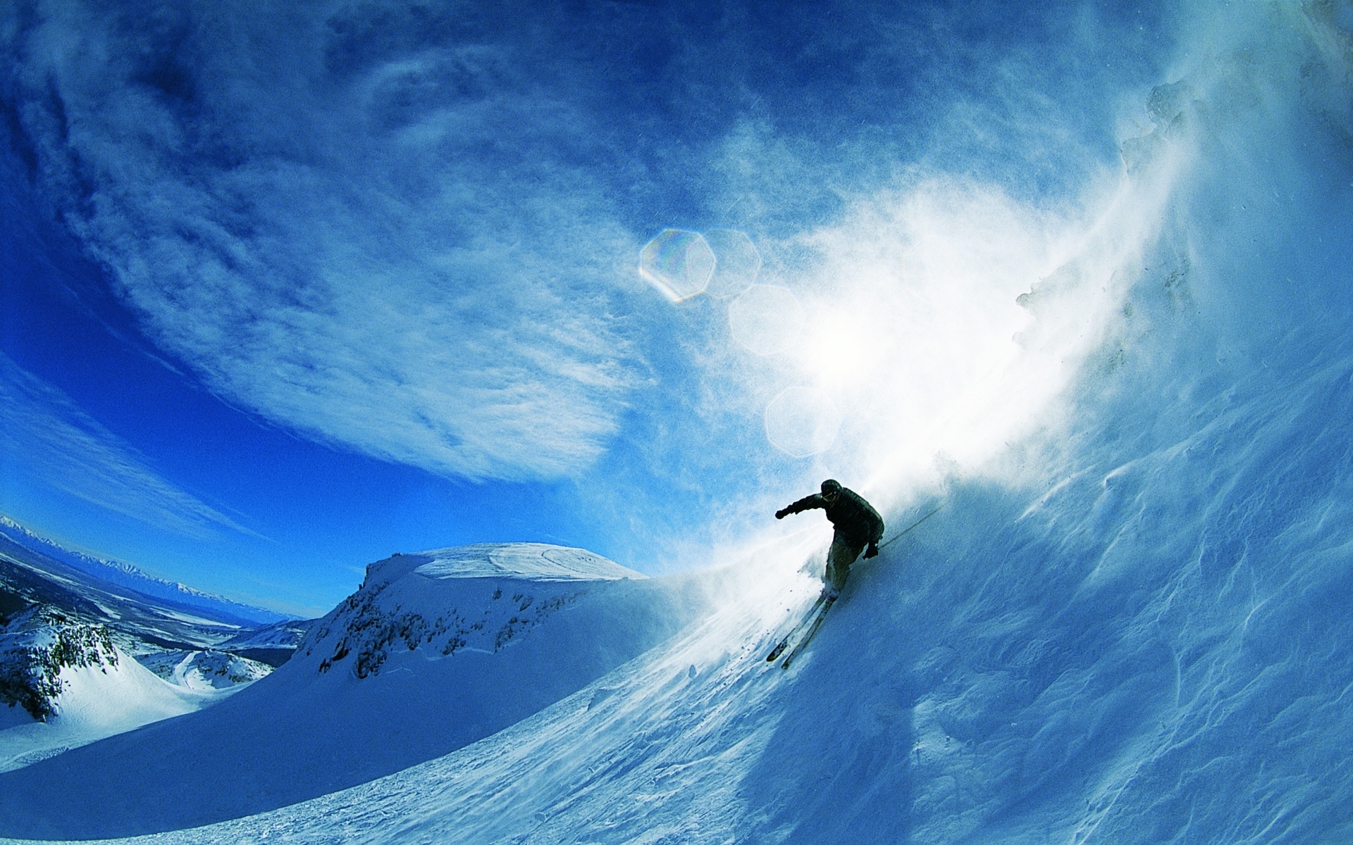 Скачать обои бесплатно Снег, Горы, Спорт, Зима картинка на рабочий стол ПК