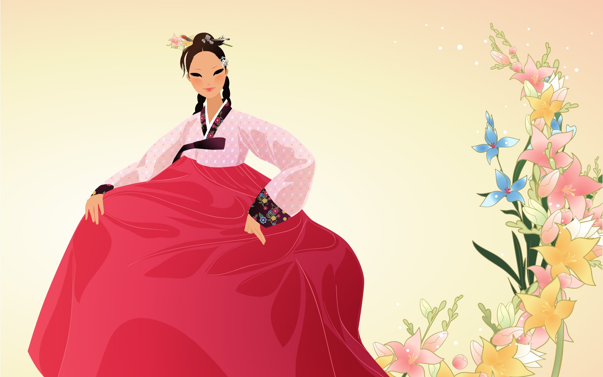 Скачать картинку Художественный, Корея, Женщины, Традиционный Костюм в телефон бесплатно.