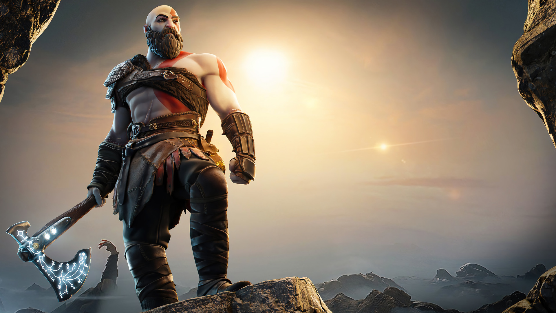 Handy-Wallpaper Computerspiele, Kratos (Gott Des Krieges), Fortnite kostenlos herunterladen.