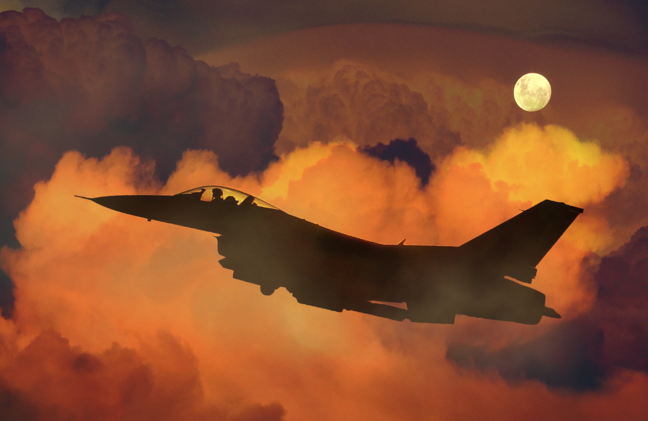 Download mobile wallpaper Silhouette, Cloud, Aircraft, Military, Jet Fighter, Warplane, Jet Fighters for free.