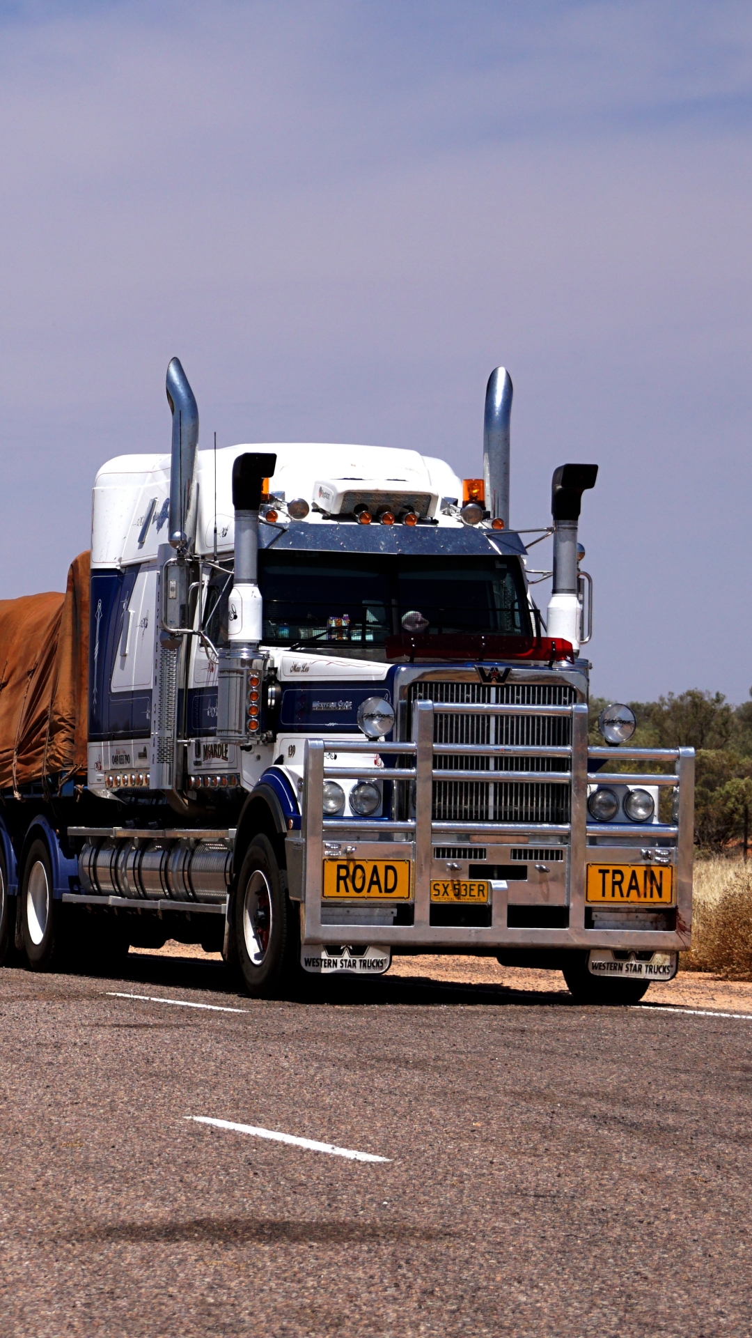 Download mobile wallpaper Road, Australia, Vehicle, Vehicles, Western Star, Outback, Road Train for free.