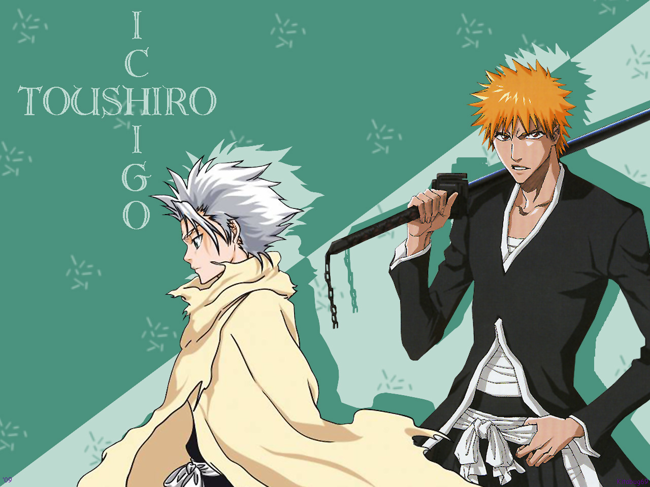 Free download wallpaper Anime, Bleach, Ichigo Kurosaki, Tōshirō Hitsugaya on your PC desktop