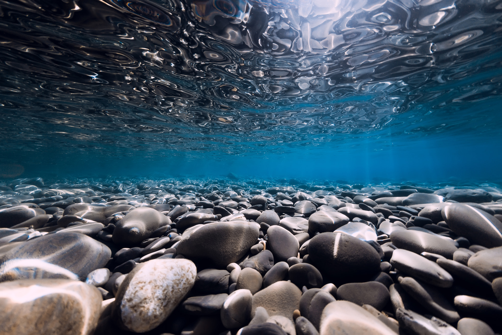 Download mobile wallpaper Underwater, Photography, Pebbles for free.