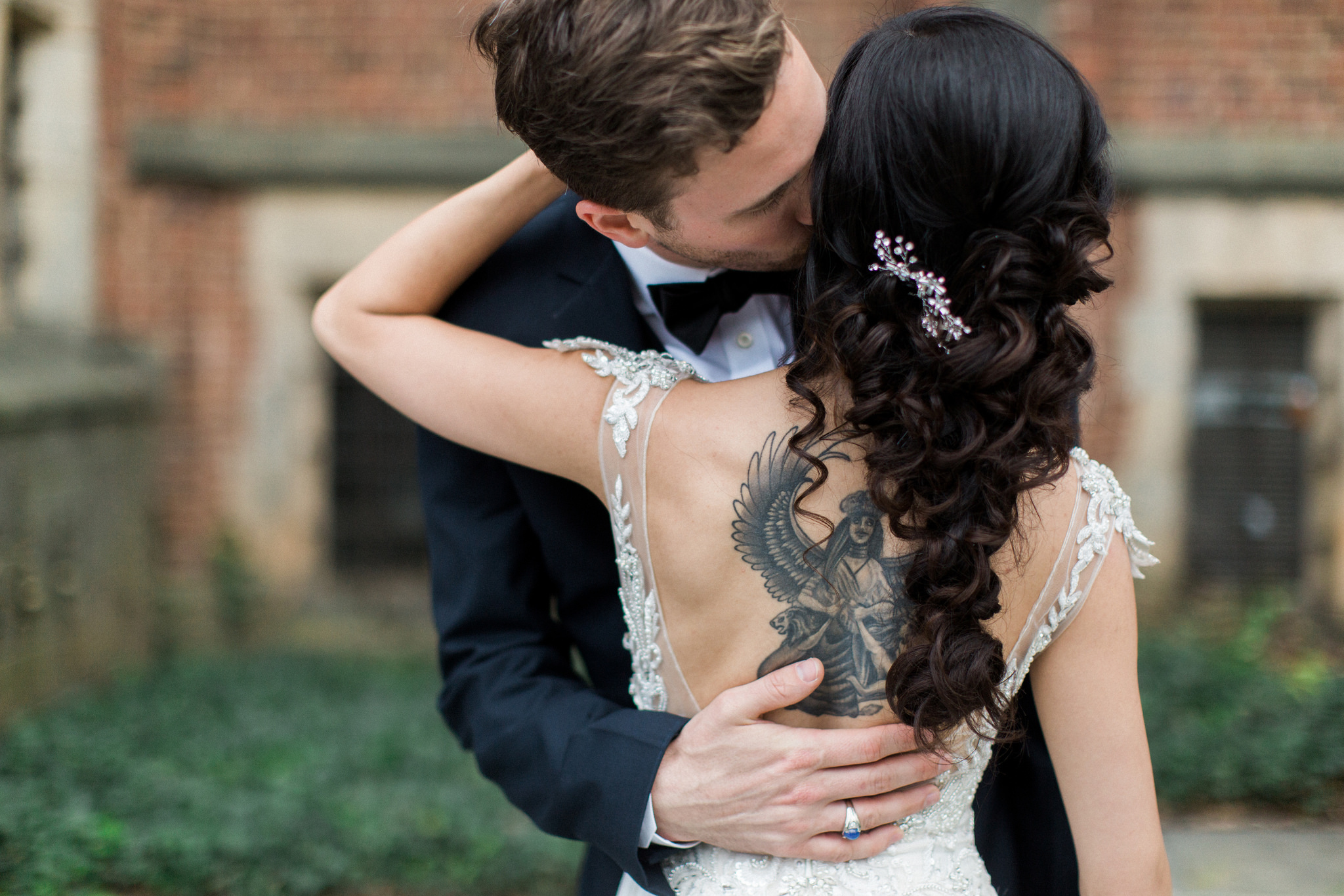 Download mobile wallpaper Love, Wedding, Tattoo, Brunette, Photography for free.