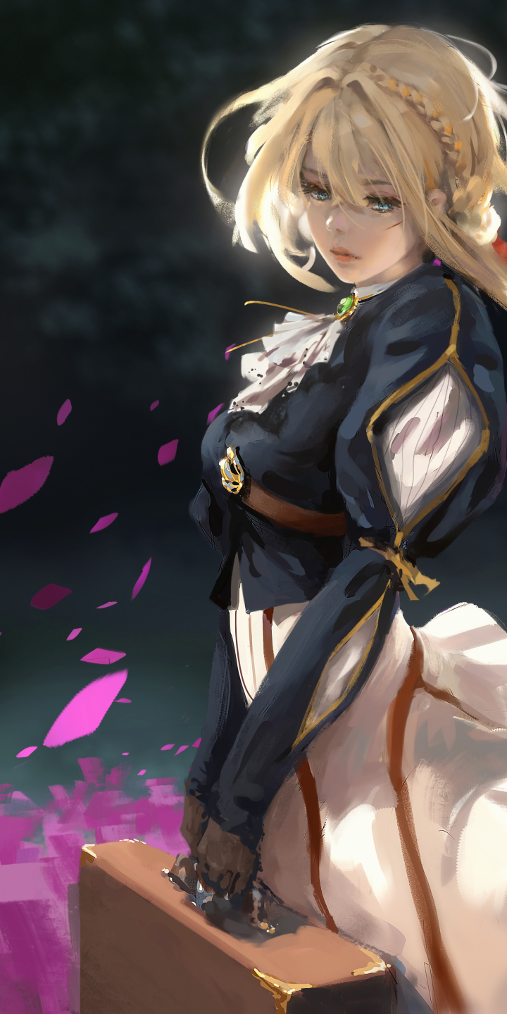 Descarga gratuita de fondo de pantalla para móvil de Rubio, Ojos Azules, Animado, Rubia, Violeta Evergarden (Personaje), Violet Evergarden.