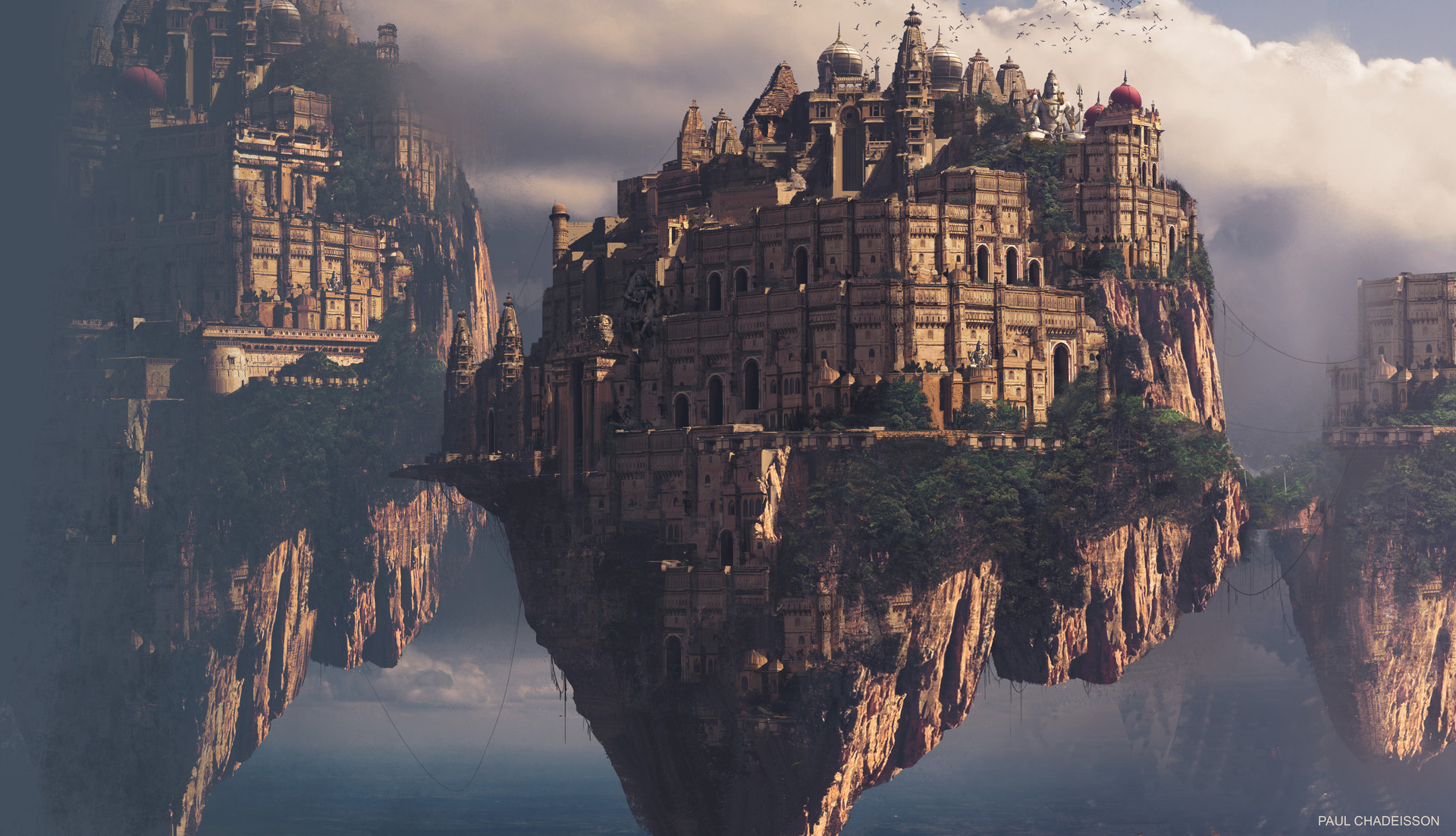 Baixe gratuitamente a imagem Fantasia, Céu, Cidade, Ilha Flutuante na área de trabalho do seu PC