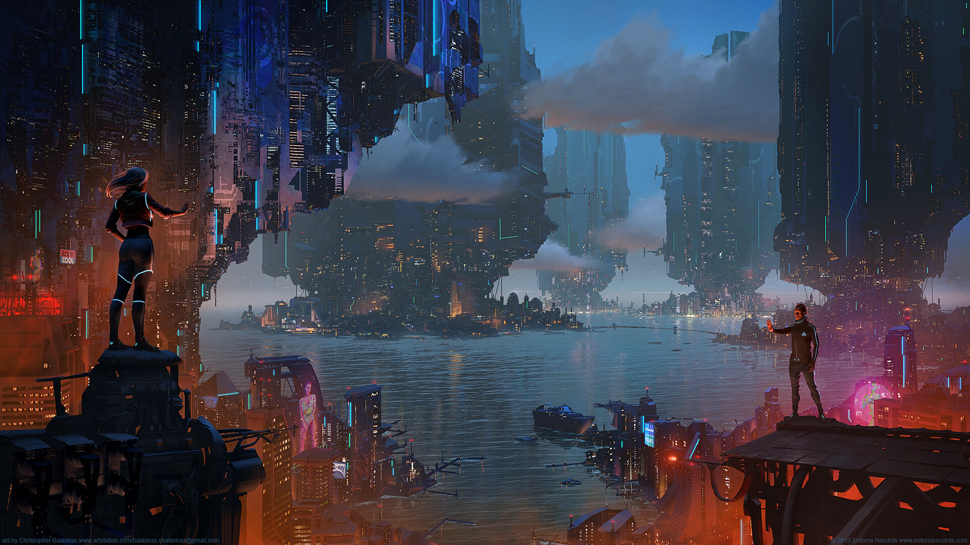 Laden Sie das Stadtbild, Science Fiction, Futuristisch, Großstadt-Bild kostenlos auf Ihren PC-Desktop herunter