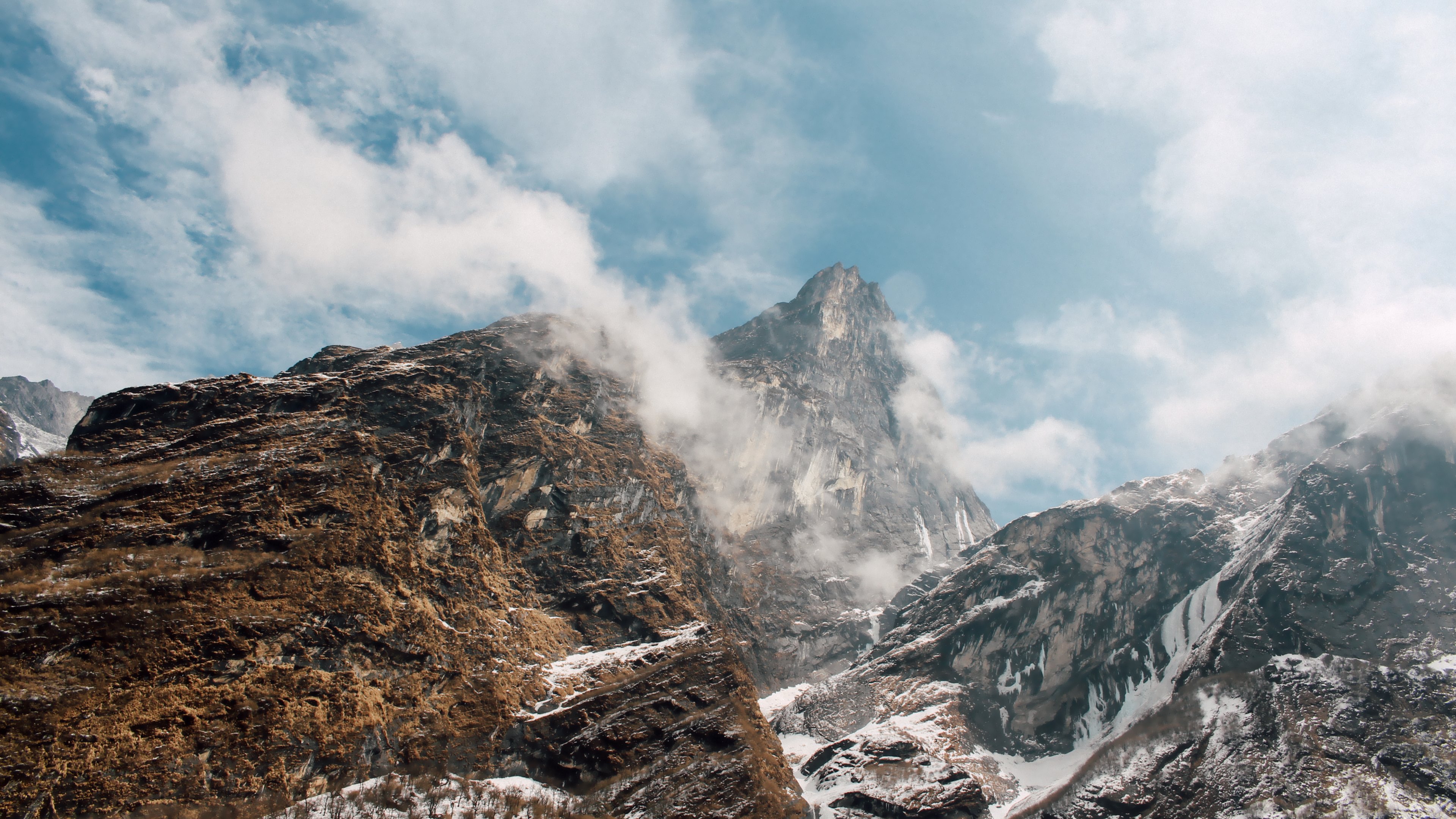 Free download wallpaper Mountains, Snow, Mountain, Peak, Earth, Cloud on your PC desktop