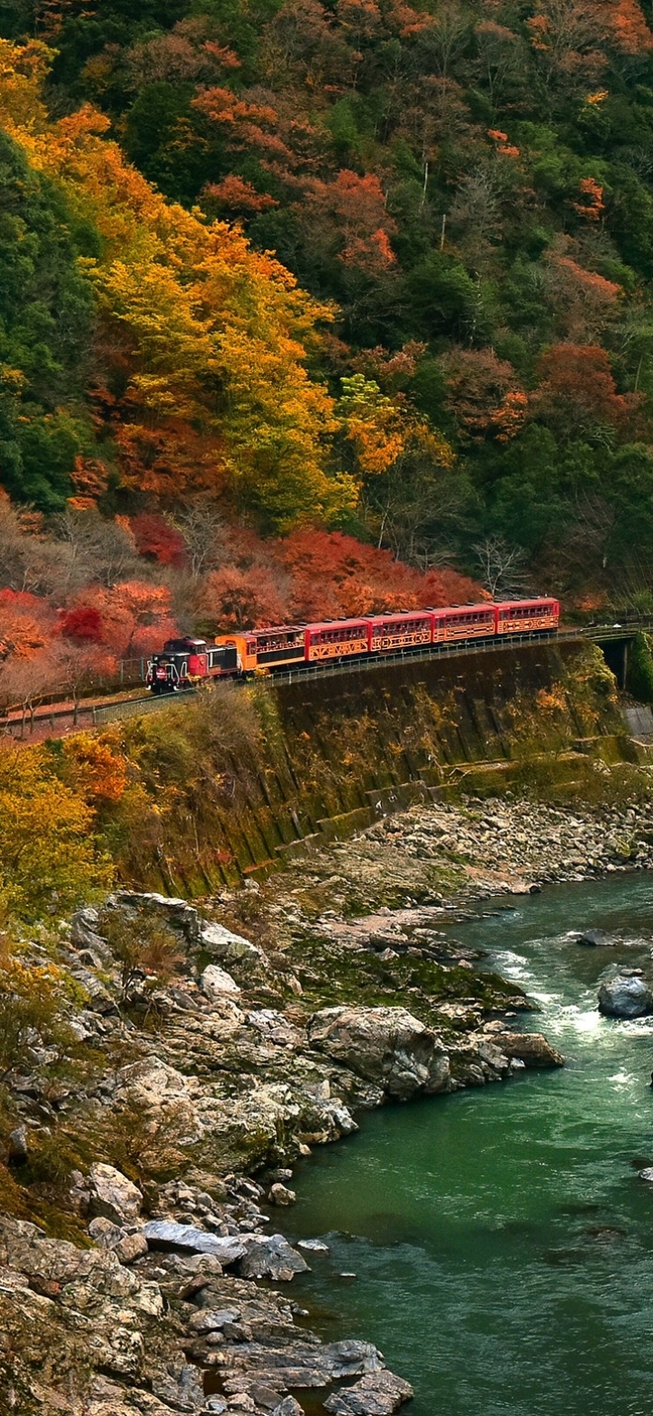 Download mobile wallpaper River, Train, Vehicles for free.