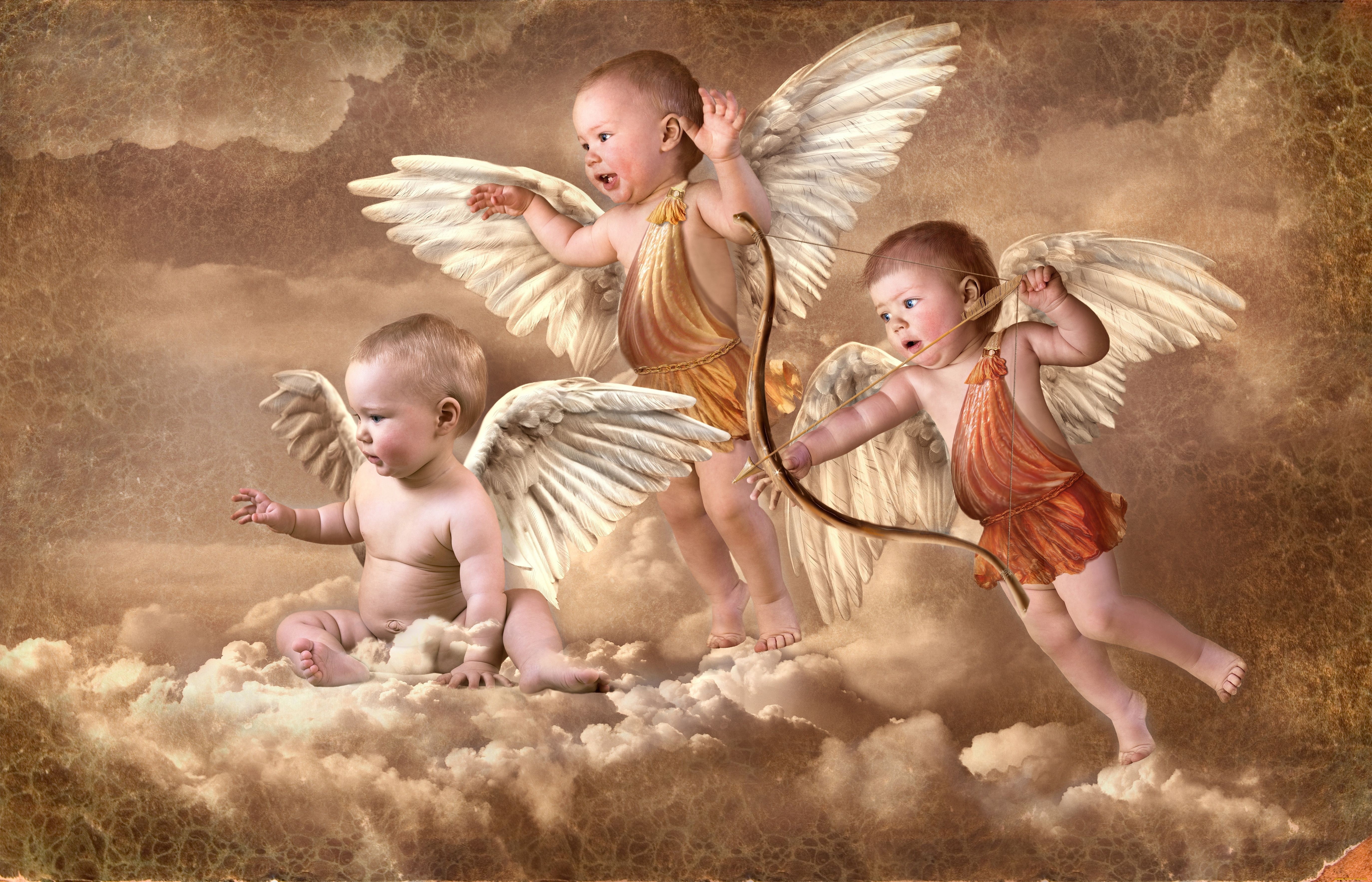 Download mobile wallpaper Wings, Angel, Child, Photography, Baby, Manipulation, Cupid for free.