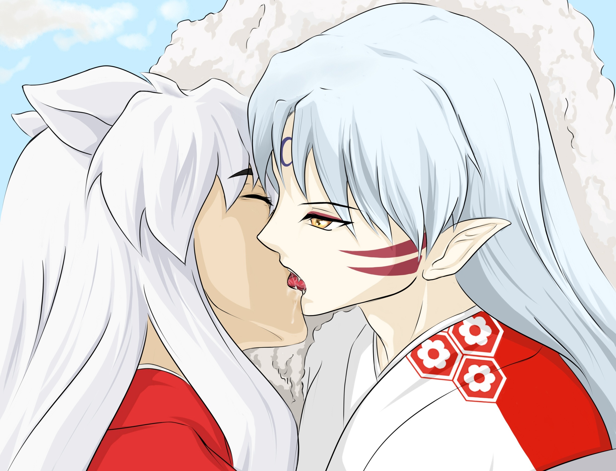 Download mobile wallpaper Anime, Inuyasha, Kiss, Sesshōmaru (Inuyasha) for free.