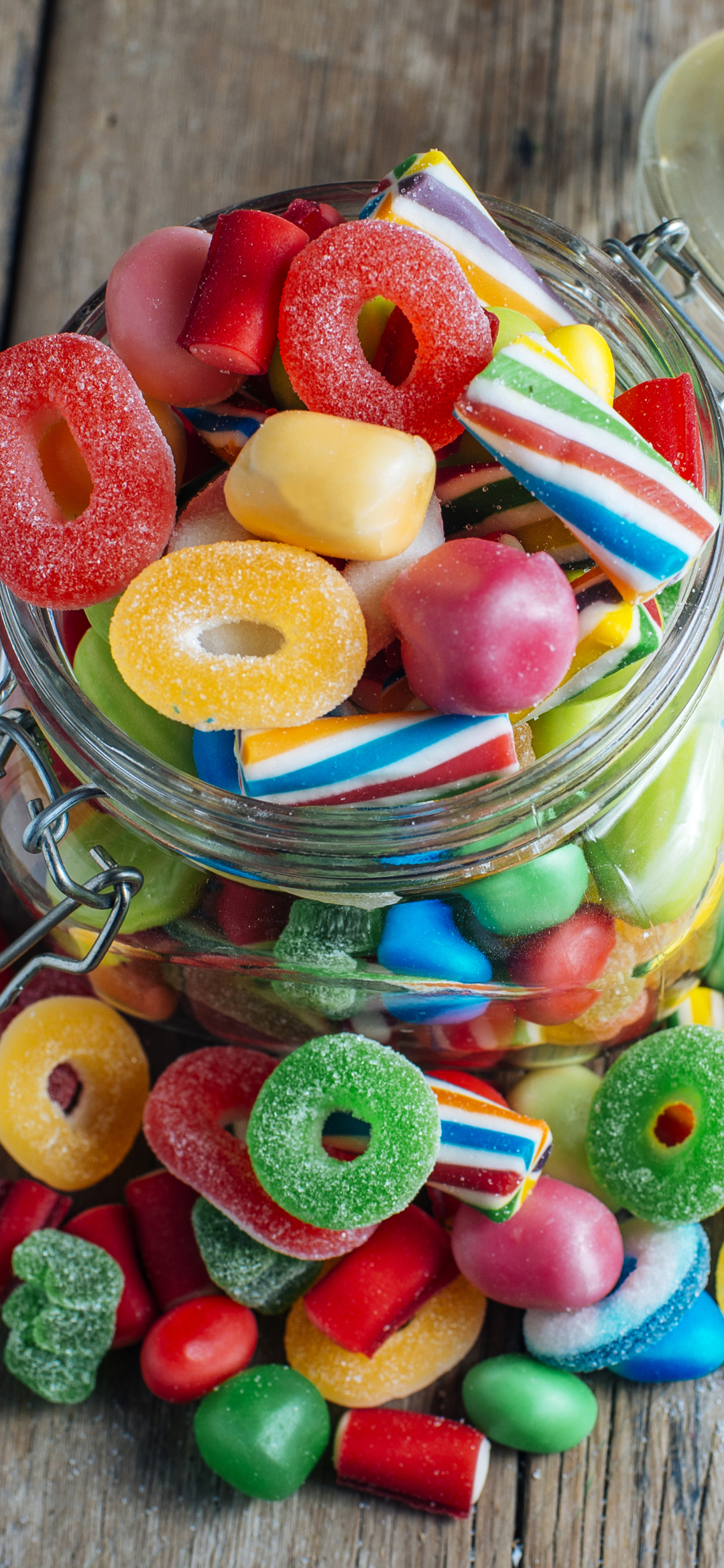 Download mobile wallpaper Food, Colors, Jar, Candy for free.