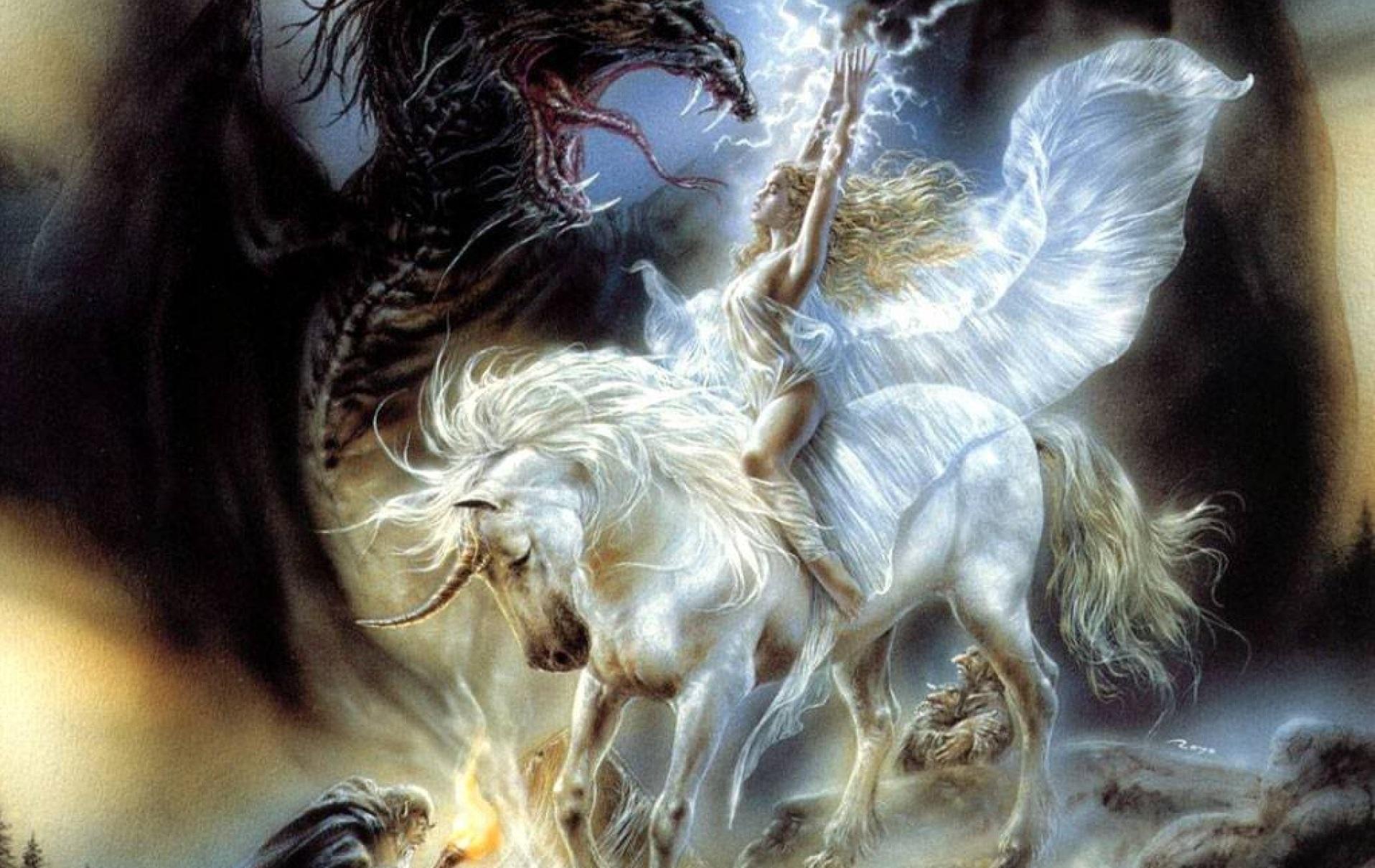 Free download wallpaper Fantasy, Dragon, Unicorn, Goddess, Gods on your PC desktop