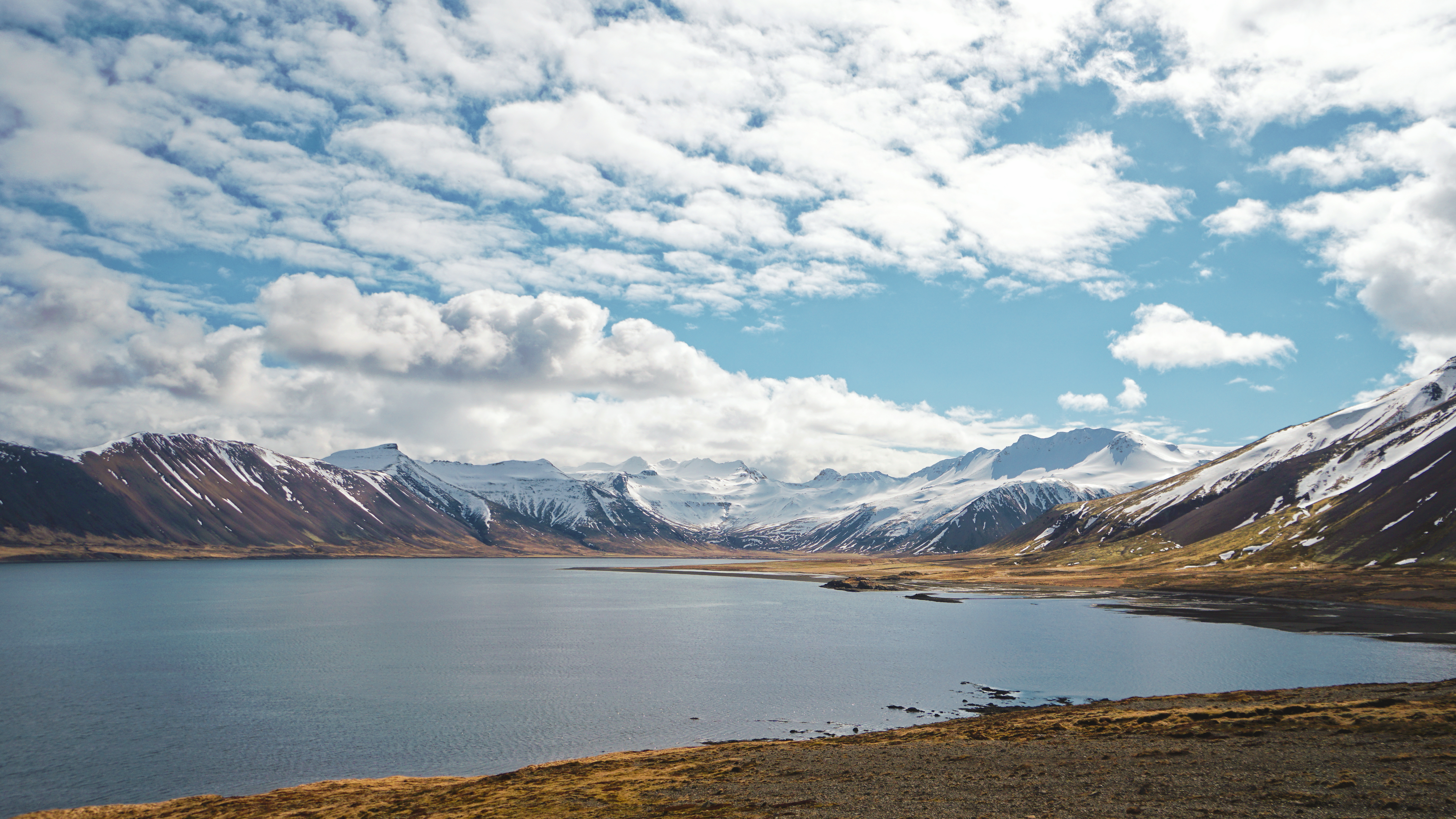 Descarga gratis la imagen Lago, Montañas, Nieve, Naturaleza en el escritorio de tu PC