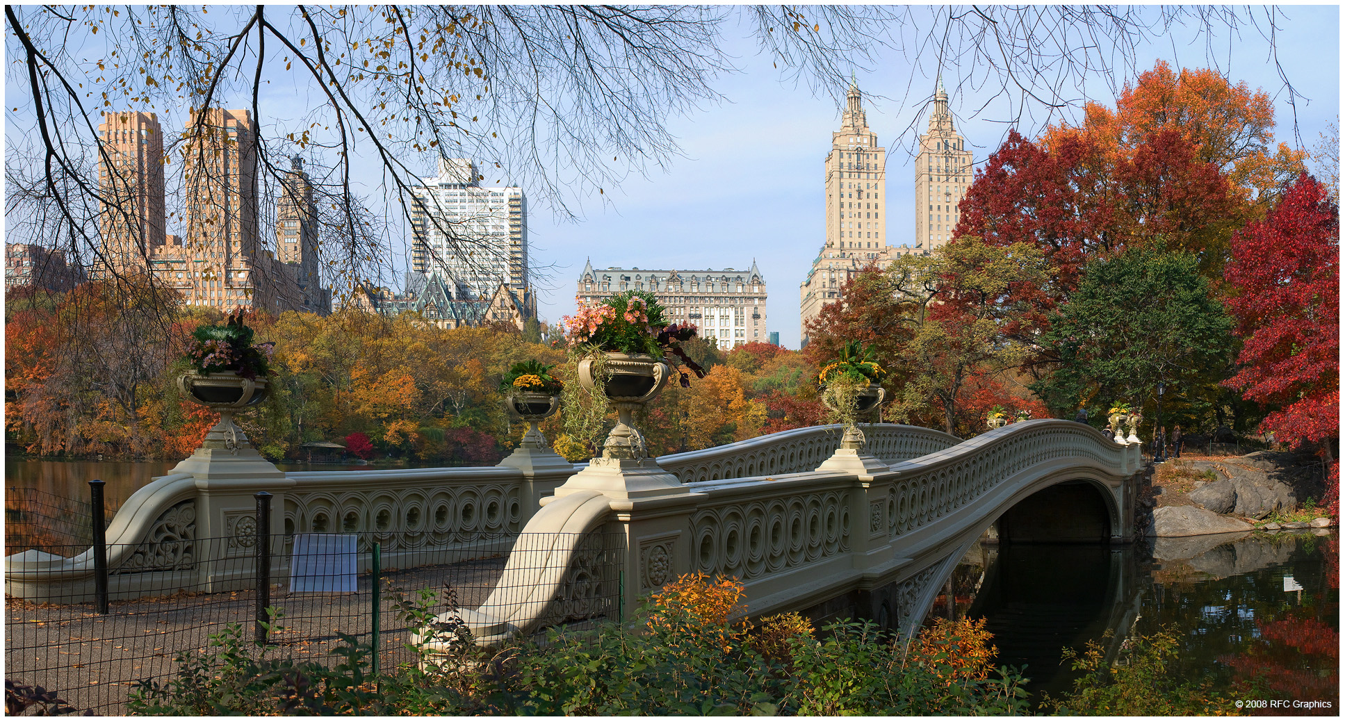 new york, central park, man made, bridge, bow bridge, fall, manhattan, bridges