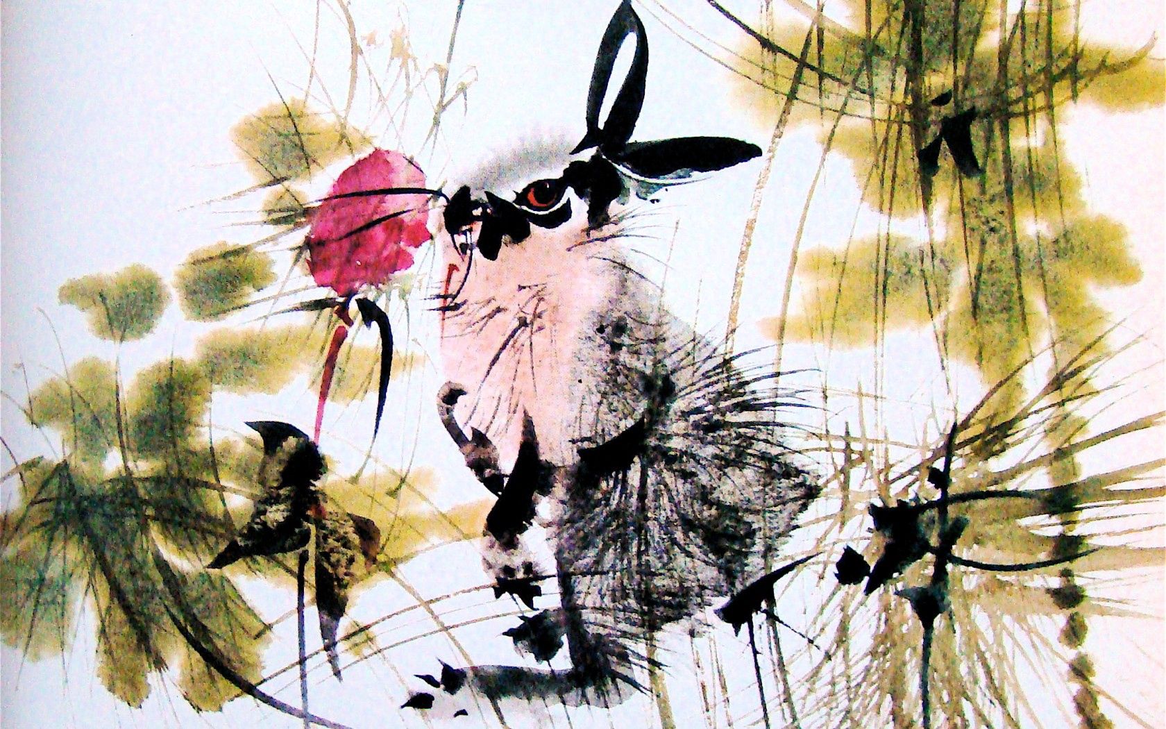 無料モバイル壁紙スタイル, 兎, 野ウサギ, 水彩画, 水彩, アートをダウンロードします。