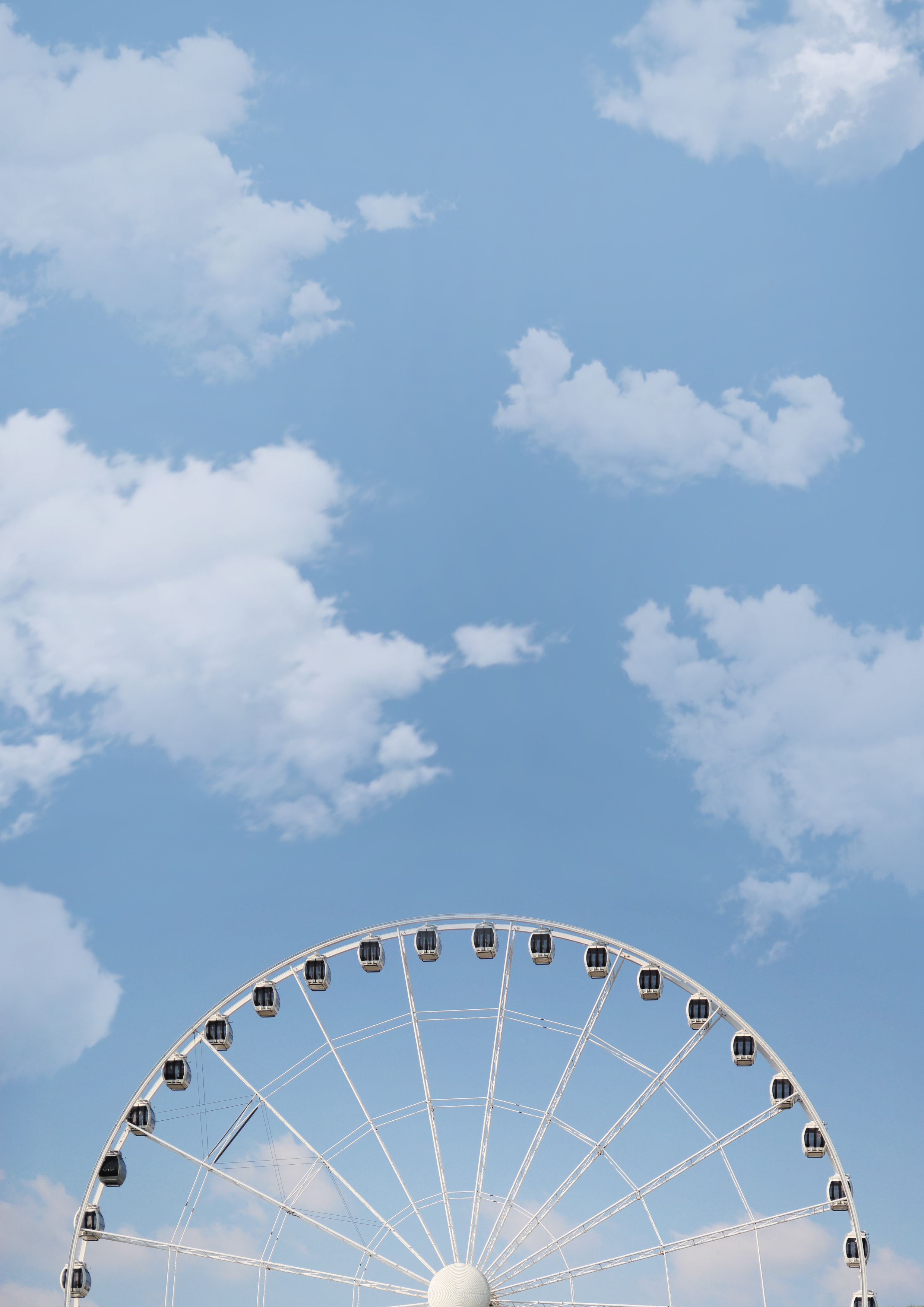 Free download wallpaper Sky, Clouds, Ferris Wheel, Minimalism on your PC desktop
