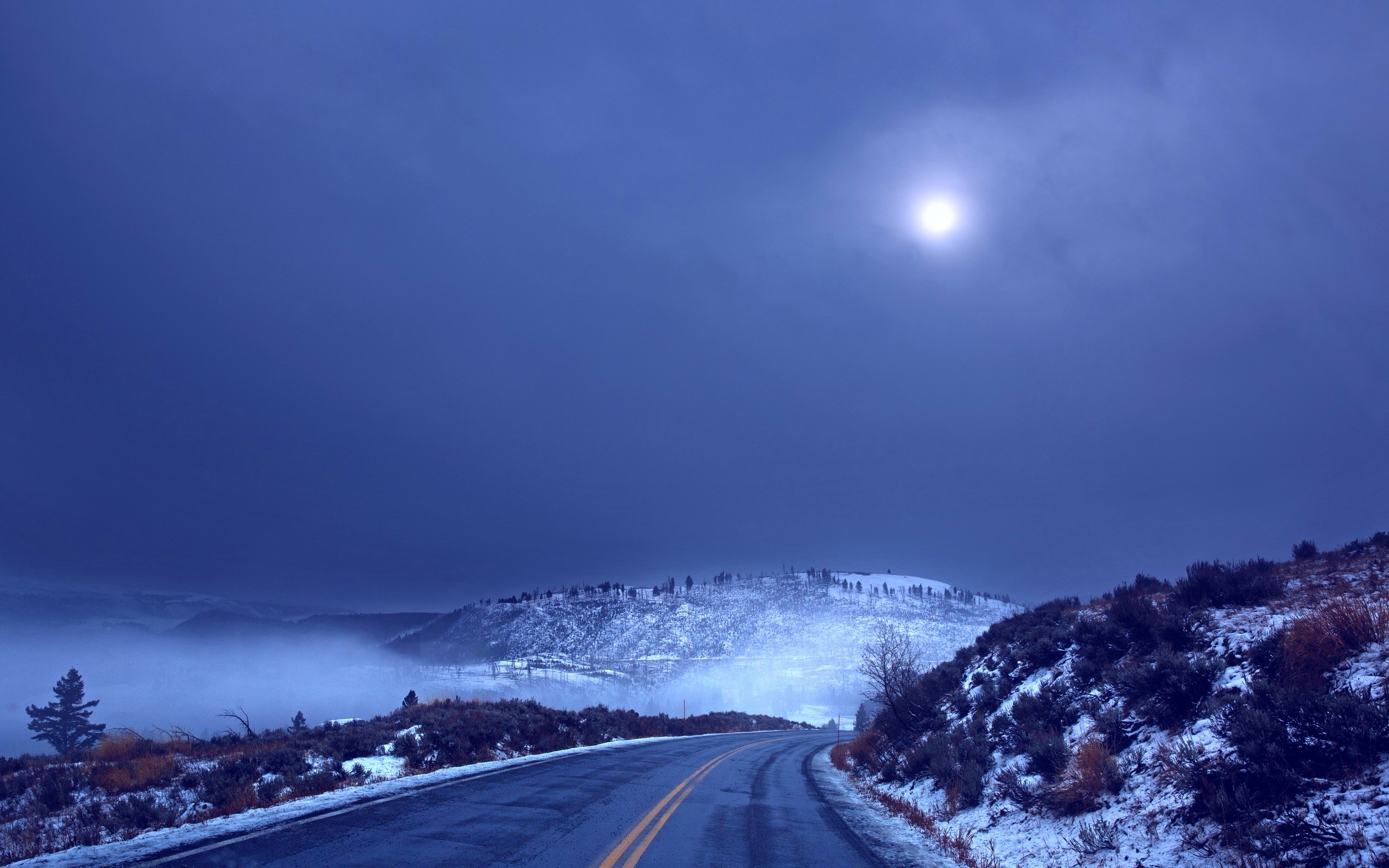 Free download wallpaper Winter, Snow, Road, Man Made on your PC desktop