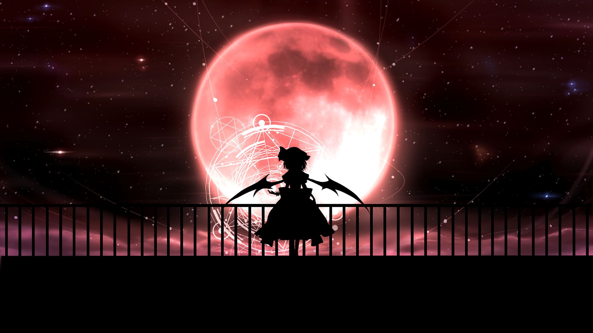 anime, touhou, blood moon, remilia scarlet