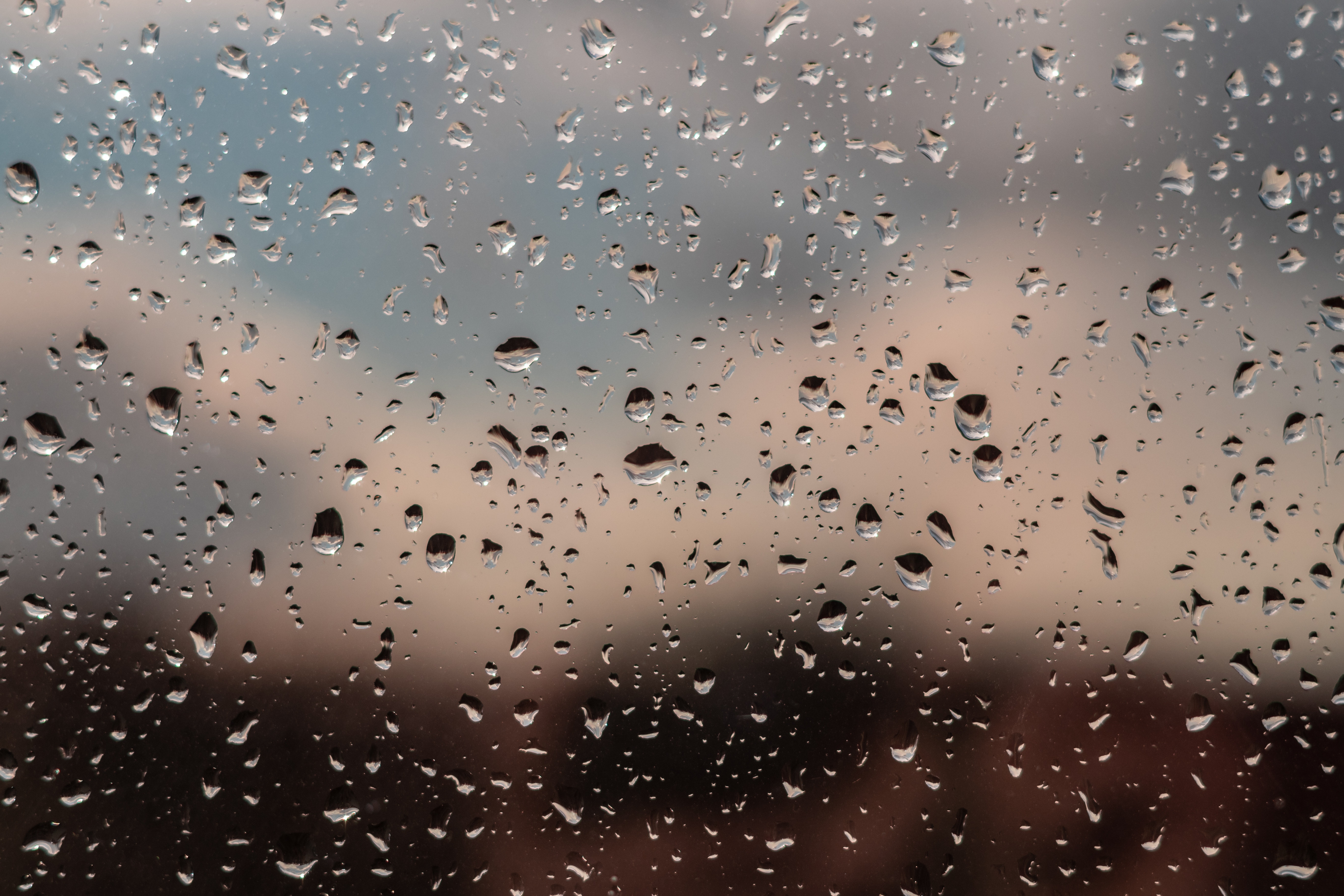 rain, drops, macro, blur, smooth, moisture, glass, window