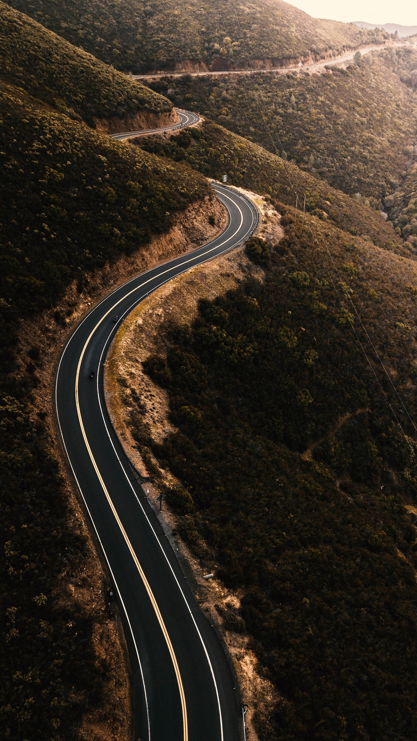 Download mobile wallpaper Road, Aerial, Man Made for free.