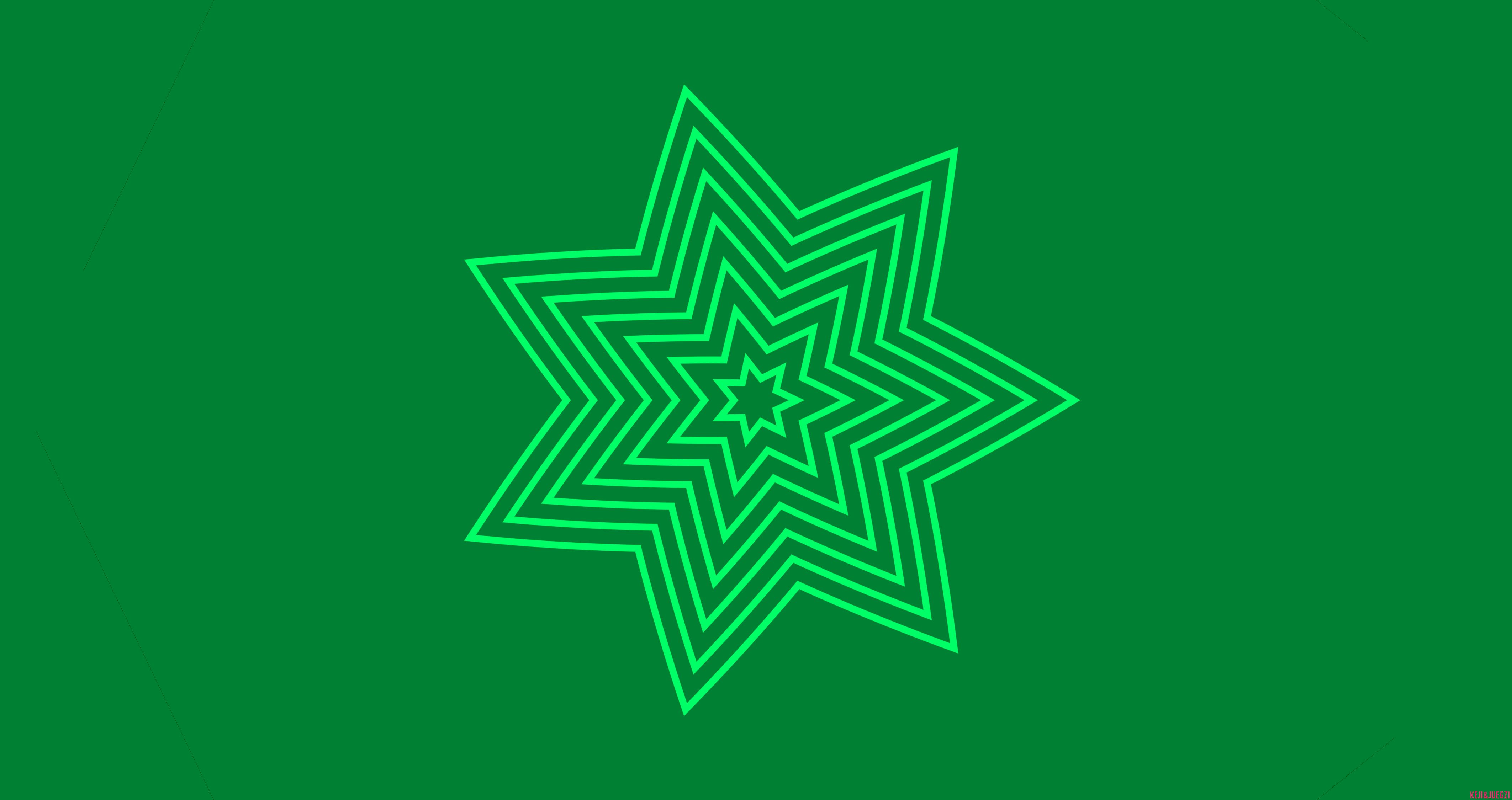 Скачать обои бесплатно Зеленый, Калейдоскоп, Звезда, Шаблоны, Абстрактные картинка на рабочий стол ПК