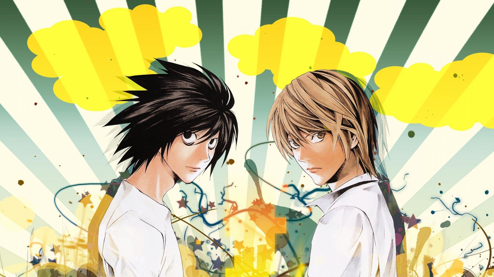 Laden Sie das Death Note, Animes, L (Todesnotiz), Leichtes Yagami-Bild kostenlos auf Ihren PC-Desktop herunter