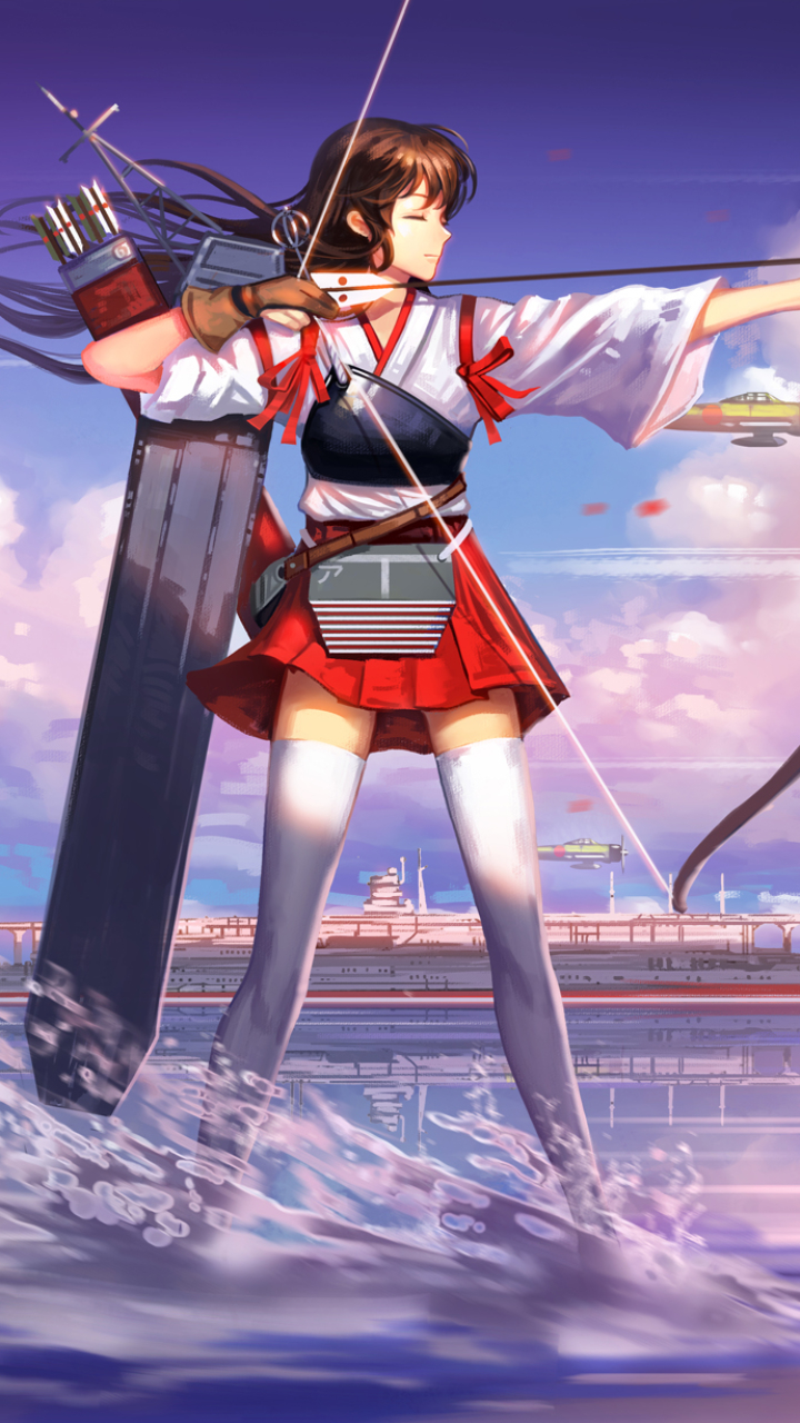 Handy-Wallpaper Animes, Kantai Sammlung, Akagi (Kancolle) kostenlos herunterladen.