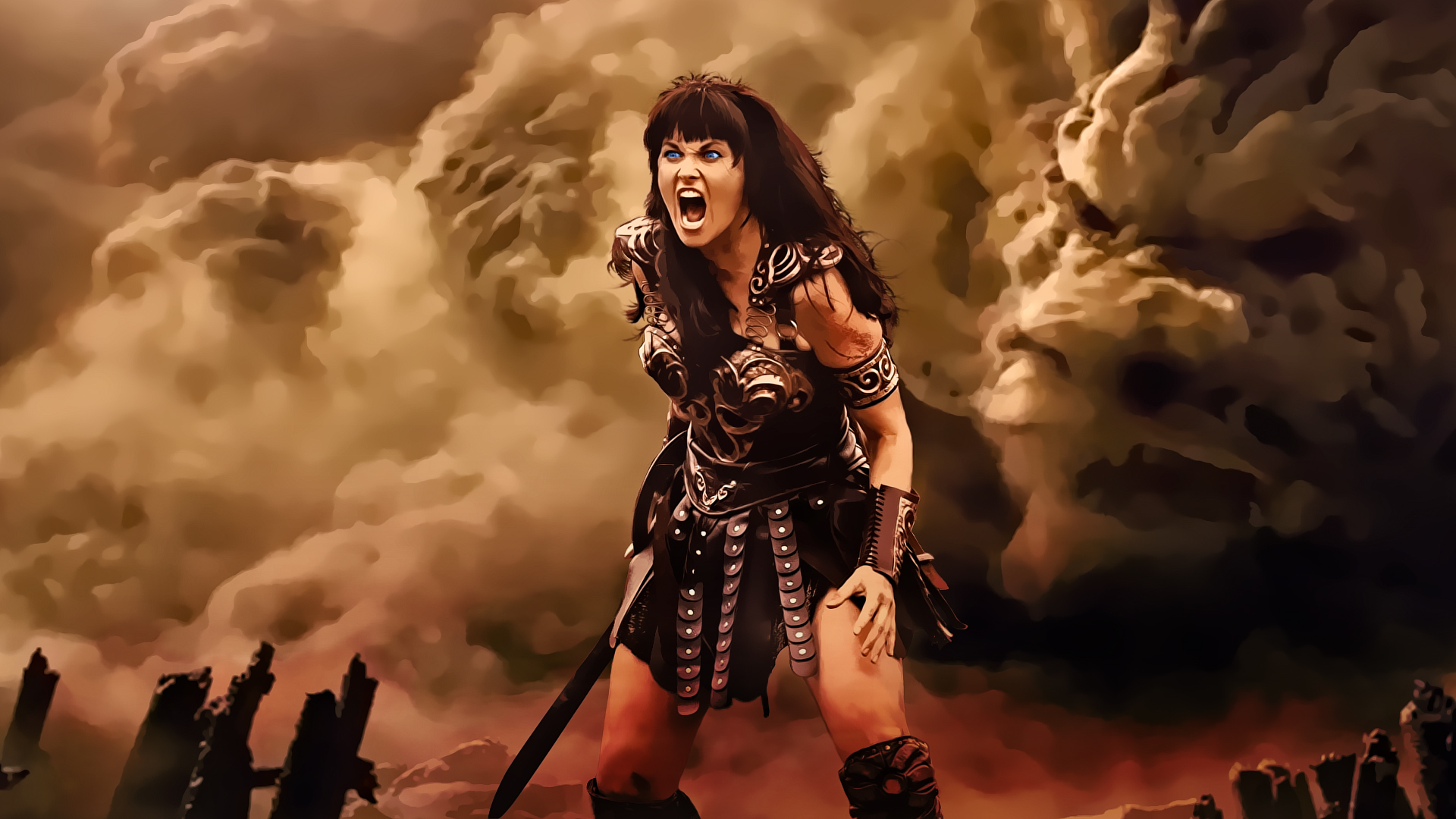 xena (xena: warrior princess), xena: warrior princess, tv show, fantasy, lucy lawless, woman warrior