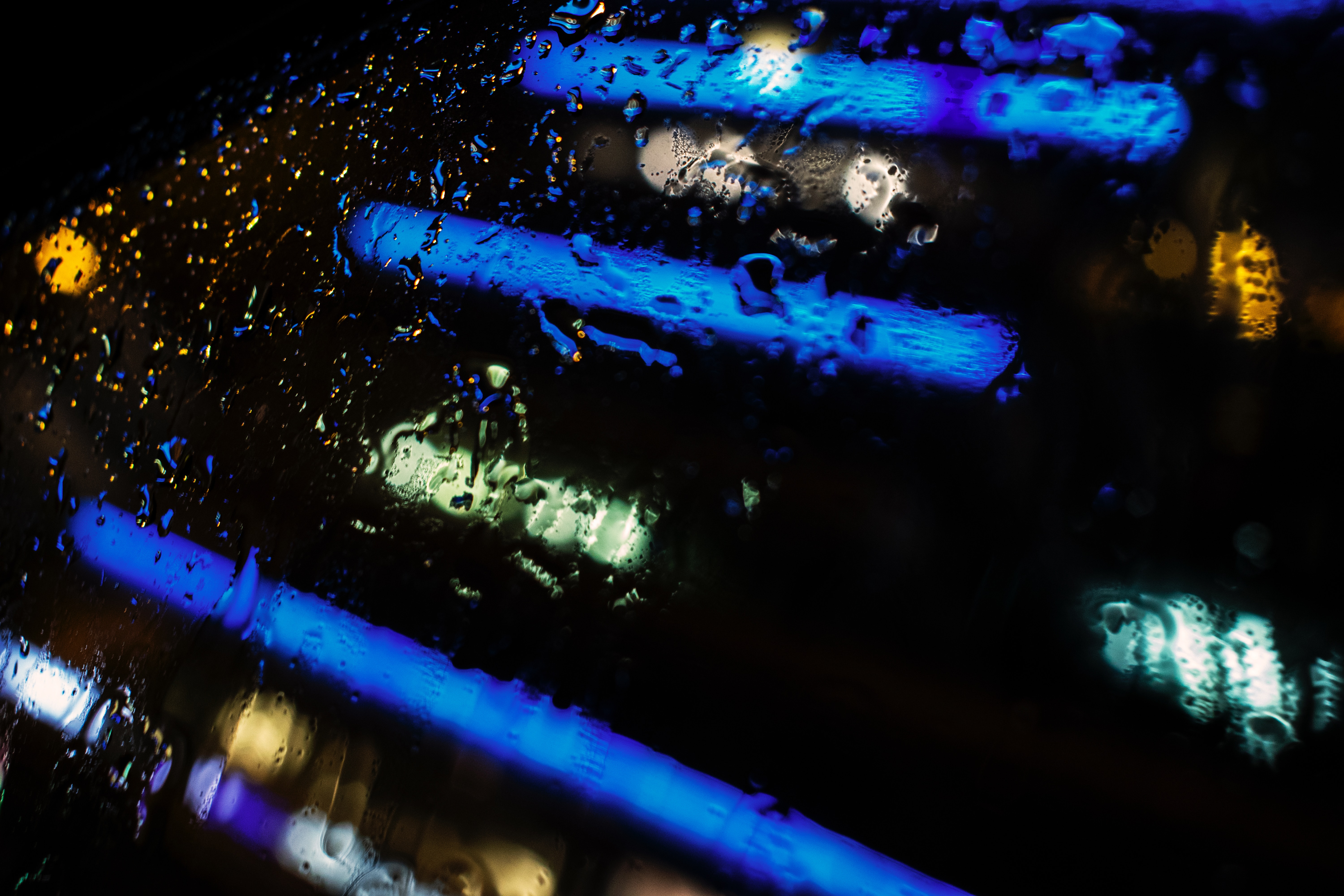 drops, blur, glass, rain, lights, macro, smooth phone background