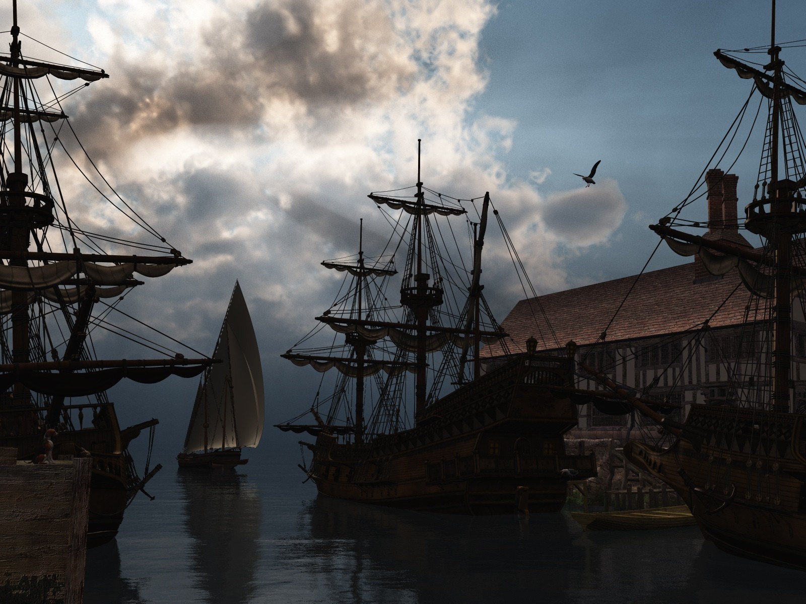 Free download wallpaper Fantasy, Ship on your PC desktop