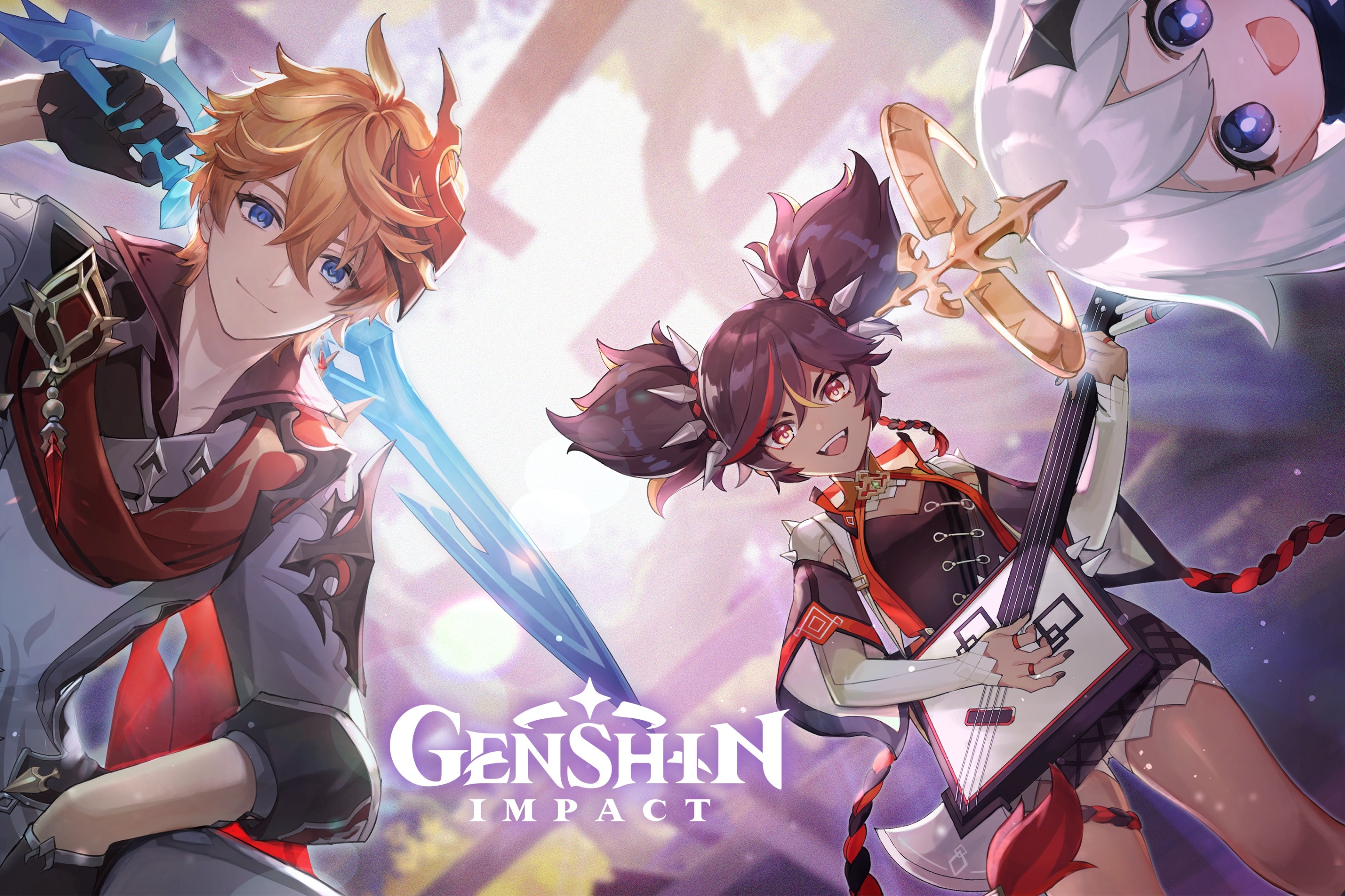 Descarga gratuita de fondo de pantalla para móvil de Videojuego, Genshin Impact, Paimon (Impacto Genshin), Tartaglia Childe (Impacto Genshin), Xinyan (Impacto Genshin).