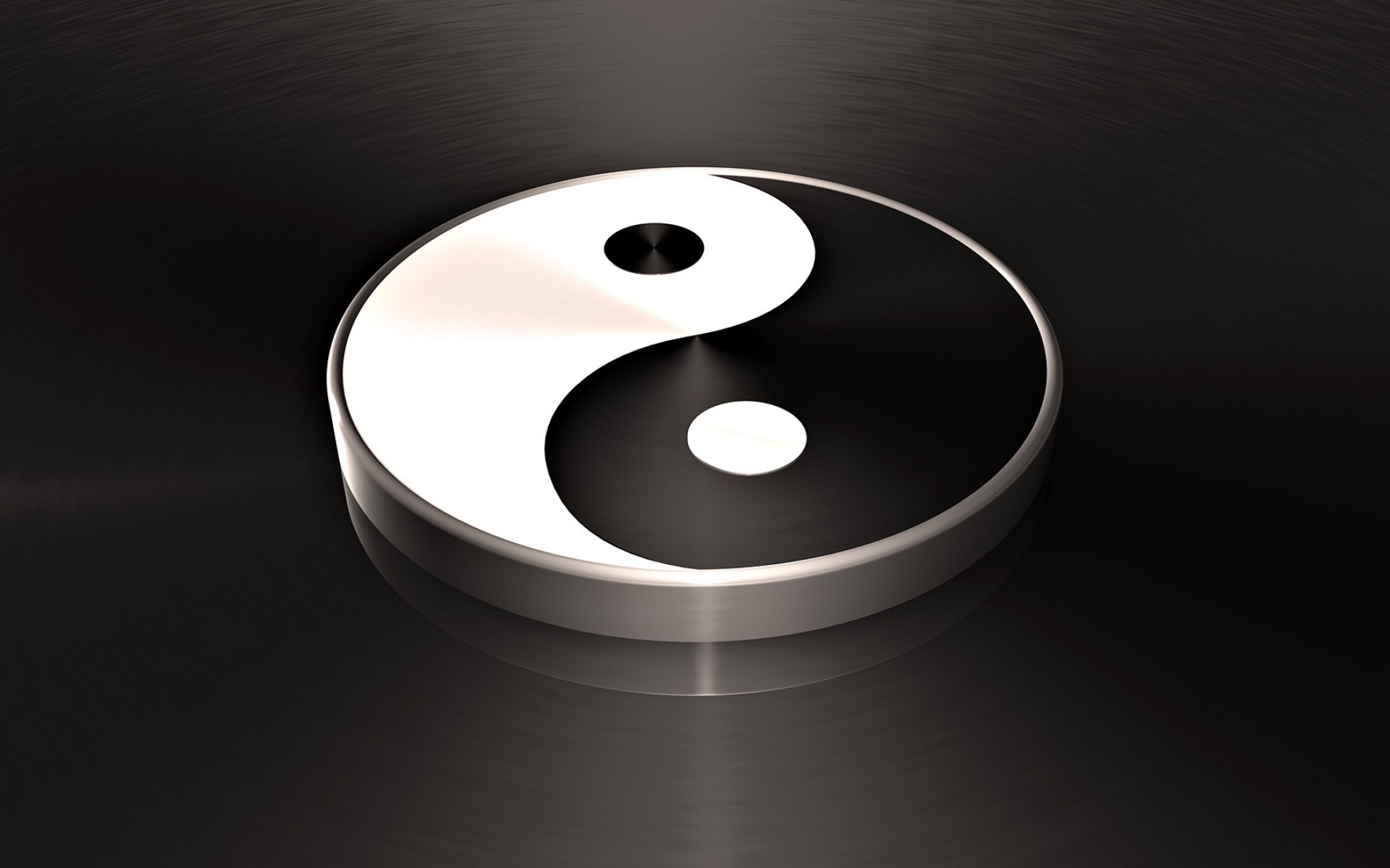 3d, black, religious, yin & yang, minimalist
