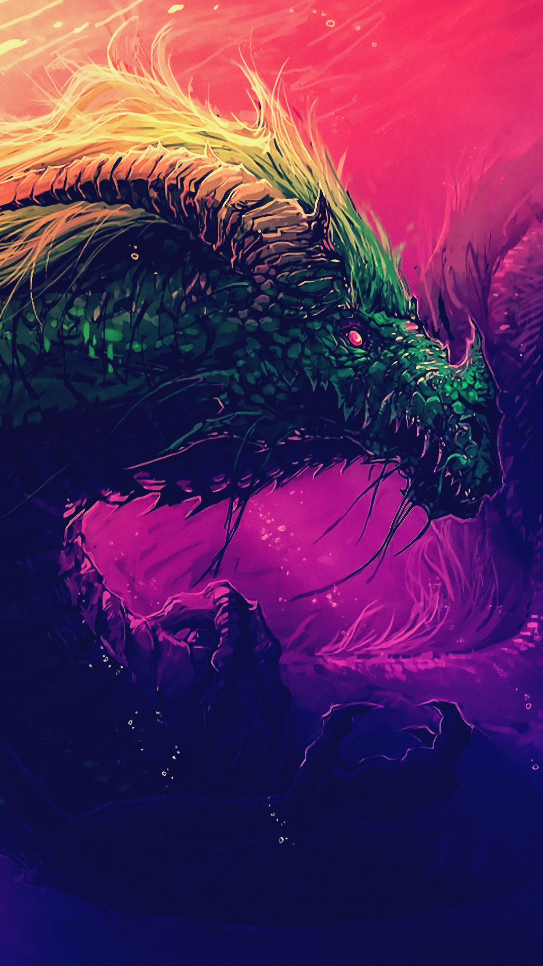 Download mobile wallpaper Water, Fantasy, Dragon for free.