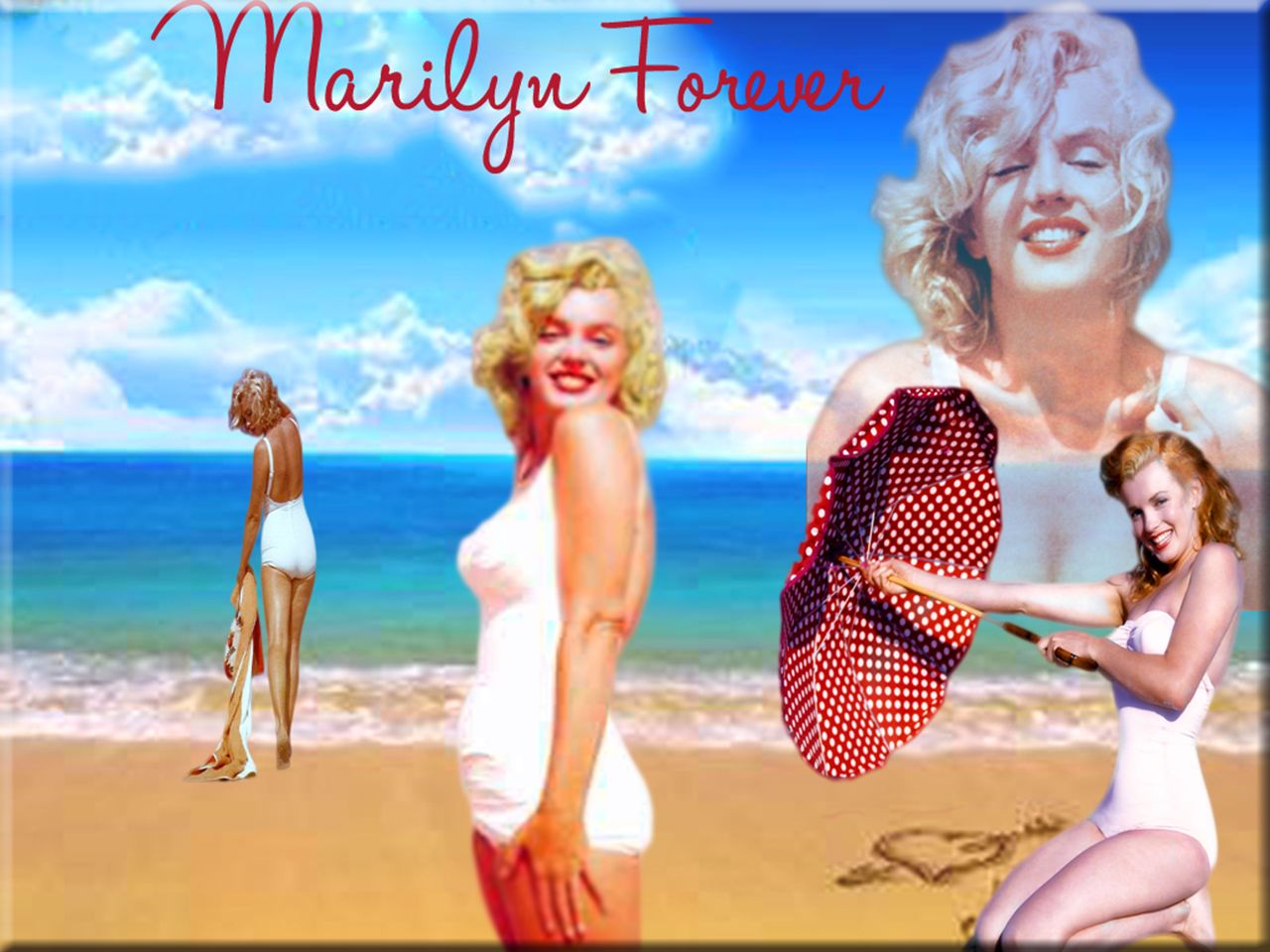 Download mobile wallpaper Beach, Marilyn Monroe, Blonde, Celebrity for free.