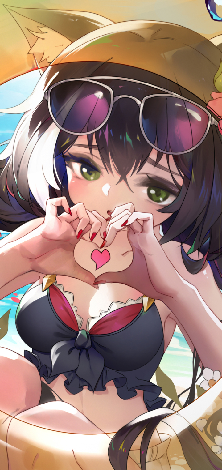 Download mobile wallpaper Anime, Cat, Green Eyes, Bikini, Animal Ears, Princess Connect! Re:dive, Karyl Momochi for free.