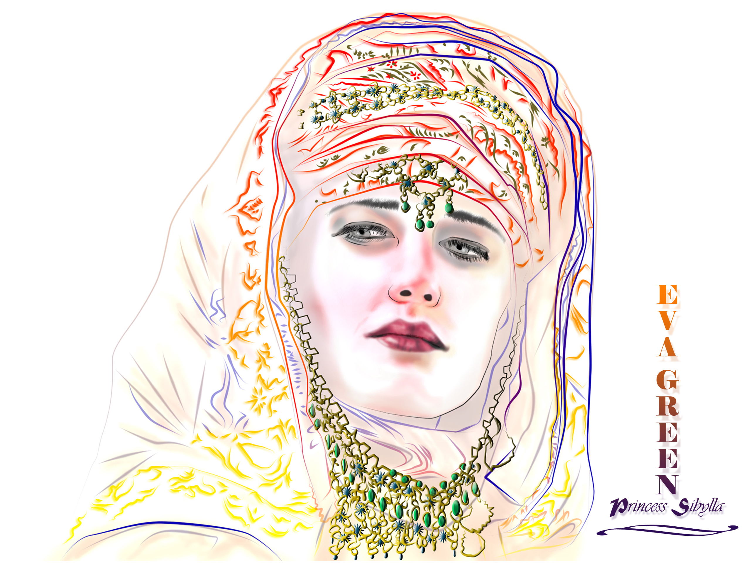 Download mobile wallpaper Eva Green, Portrait, Artistic for free.
