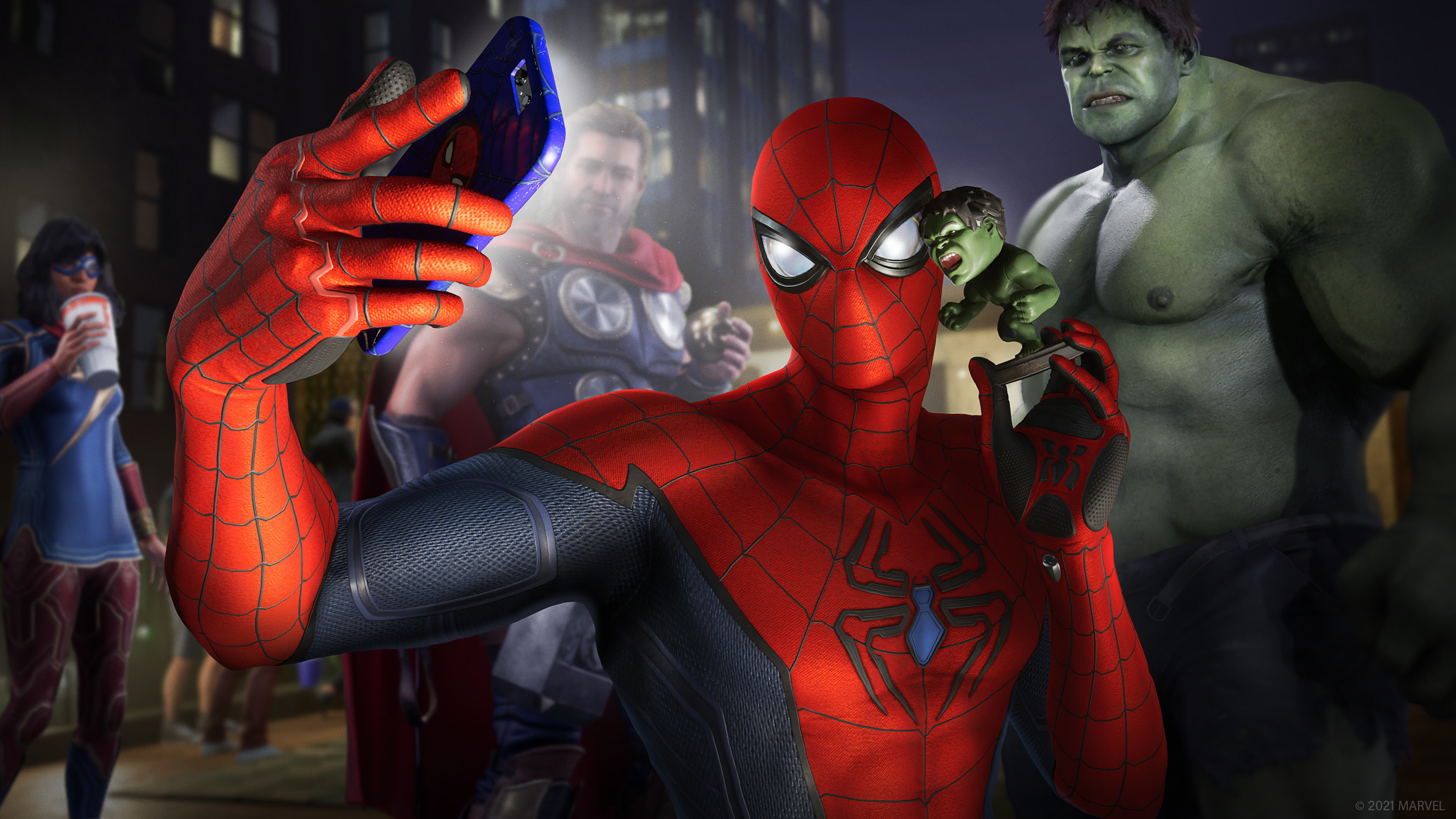 Download mobile wallpaper Spider Man, Hulk, Video Game, The Avengers, Marvel's Avengers for free.