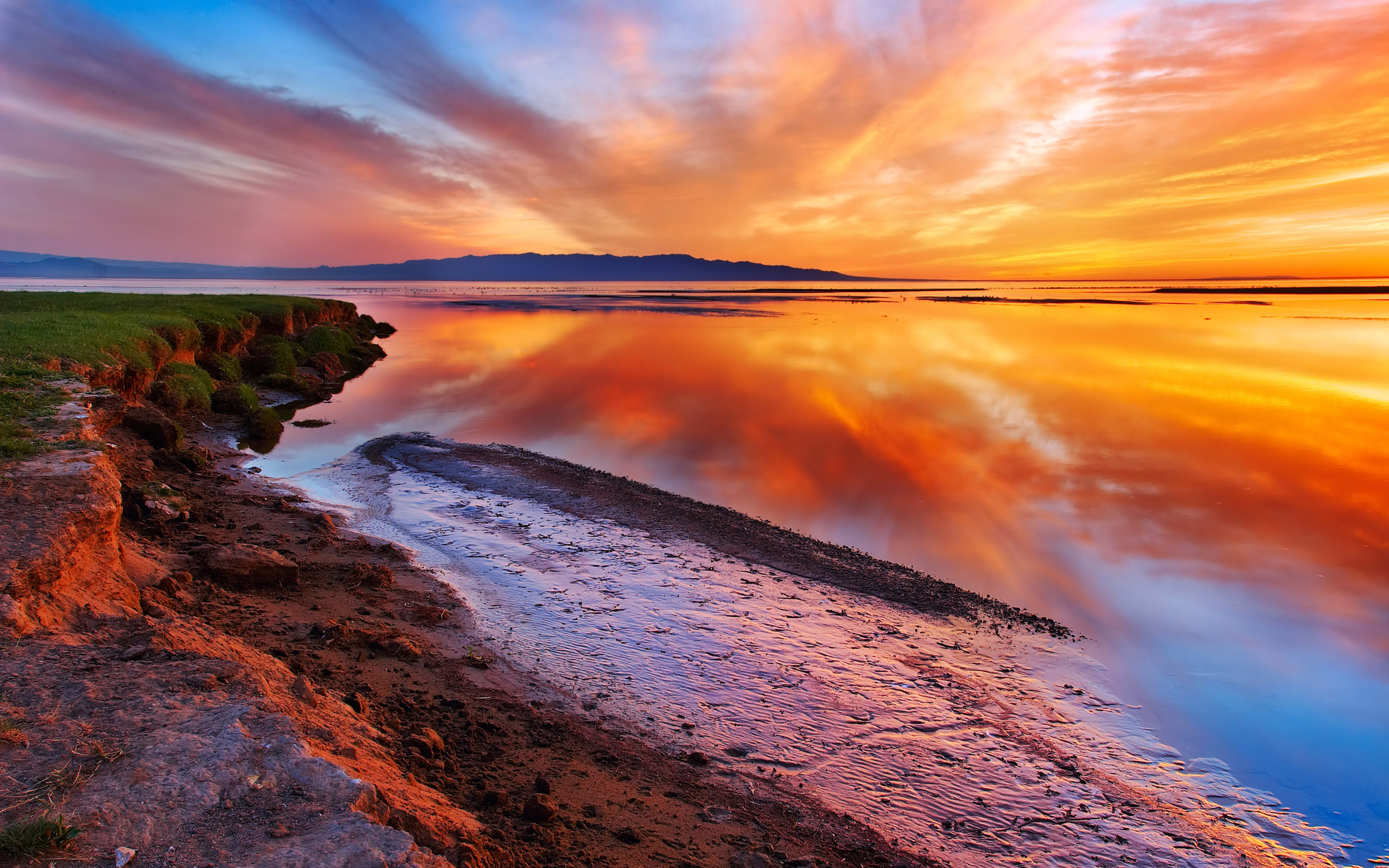 Laden Sie das Sunset, Sky, Landschaft, Seen-Bild kostenlos auf Ihren PC-Desktop herunter