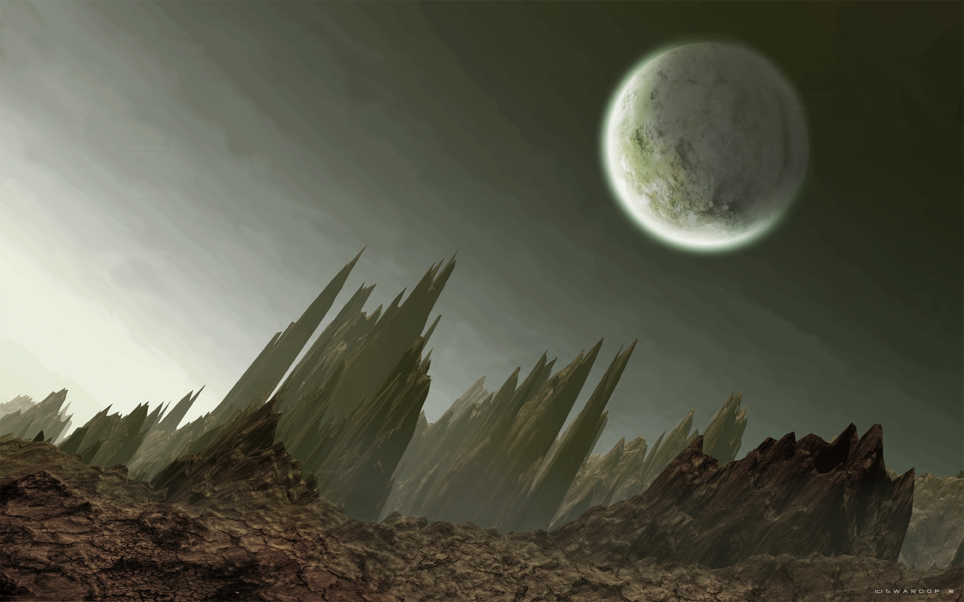 Free download wallpaper Landscape, Planets, Art on your PC desktop