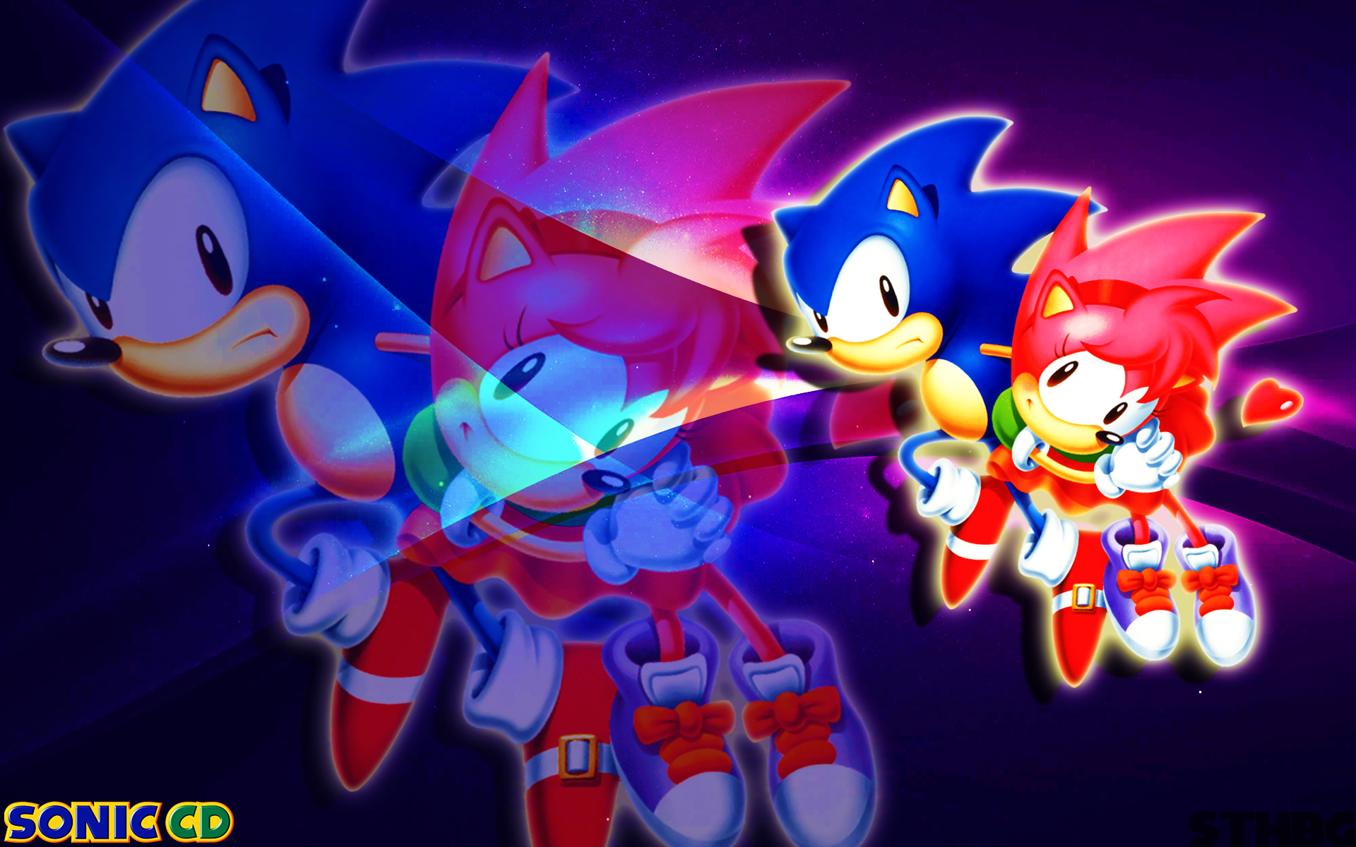 video game, sonic cd, amy rose, sonic the hedgehog, sonic
