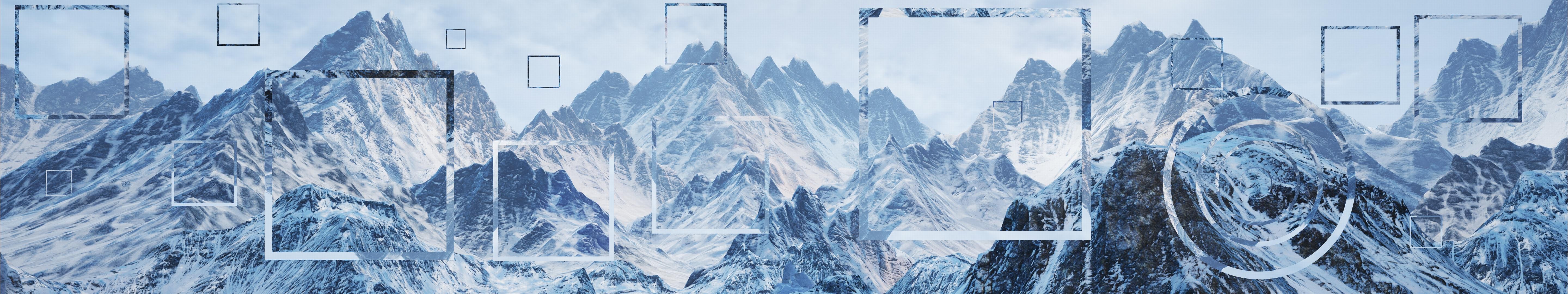 Download mobile wallpaper Nature, Mountain, Peak, Square, Artistic, Polyscape for free.