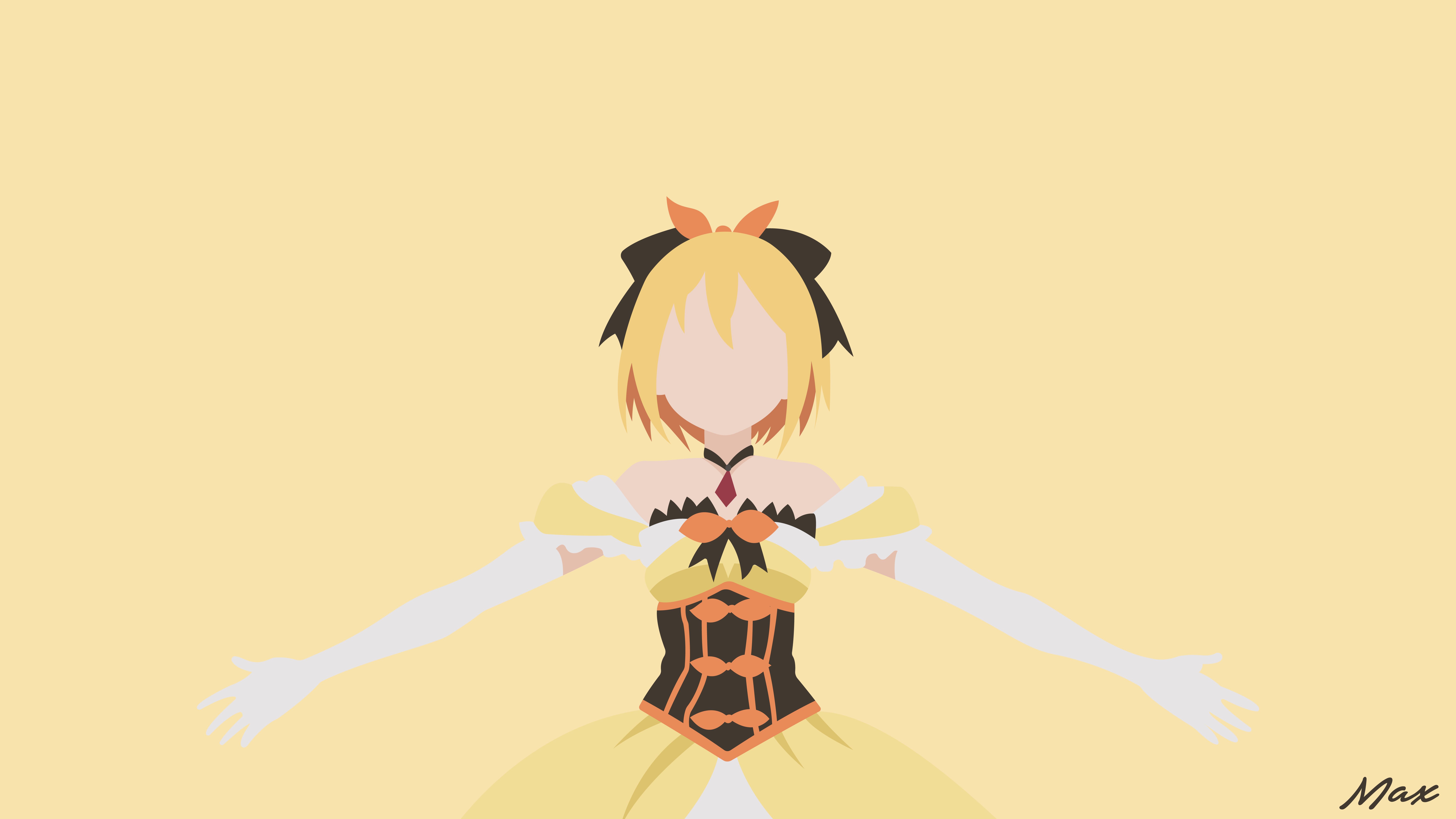 Download mobile wallpaper Anime, Blonde, Dress, Yellow Dress, Minimalist, Short Hair, Re:zero Starting Life In Another World, Felt (Re:zero) for free.